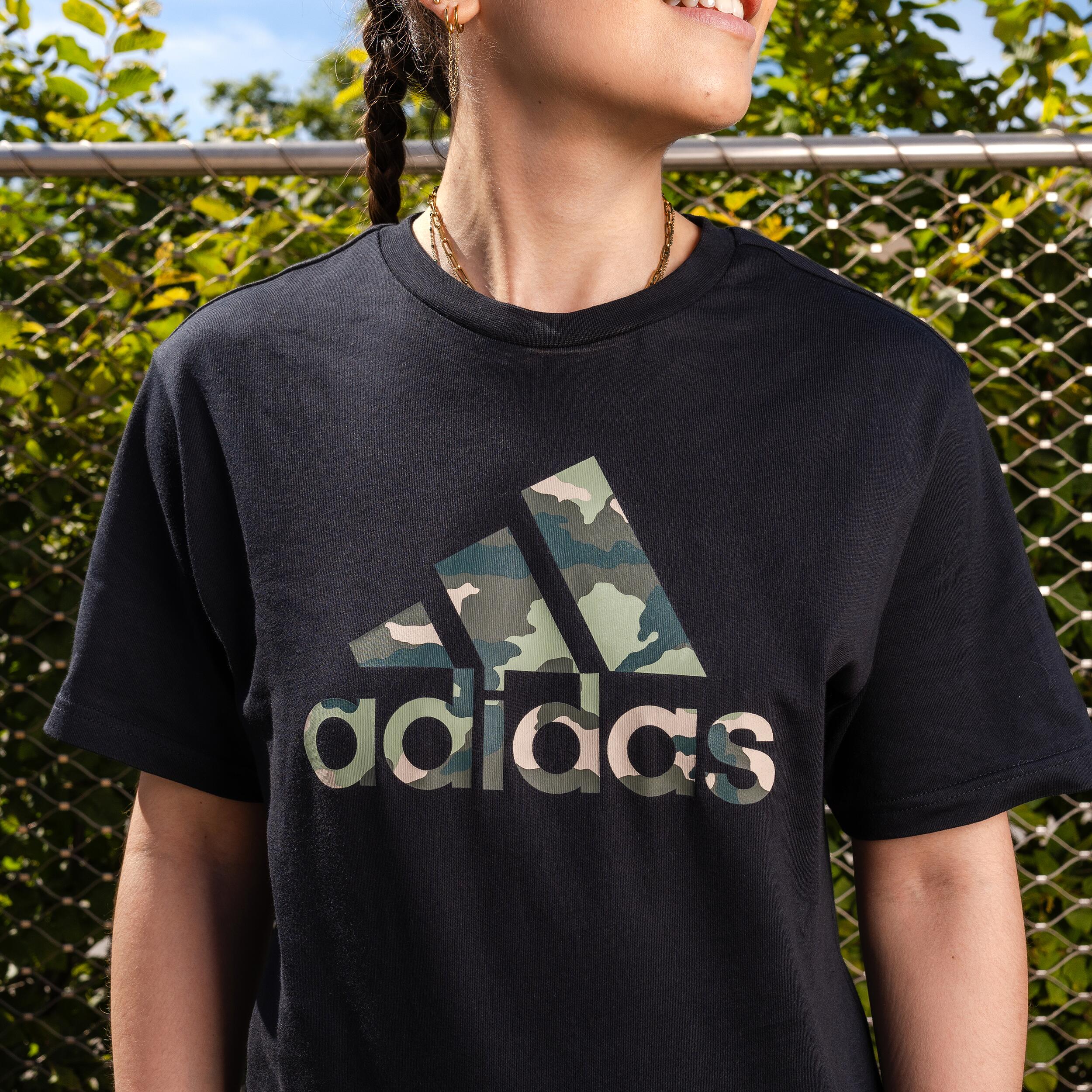 T-shirt imprimé logo Adidas camouflage femme - noir 10/10