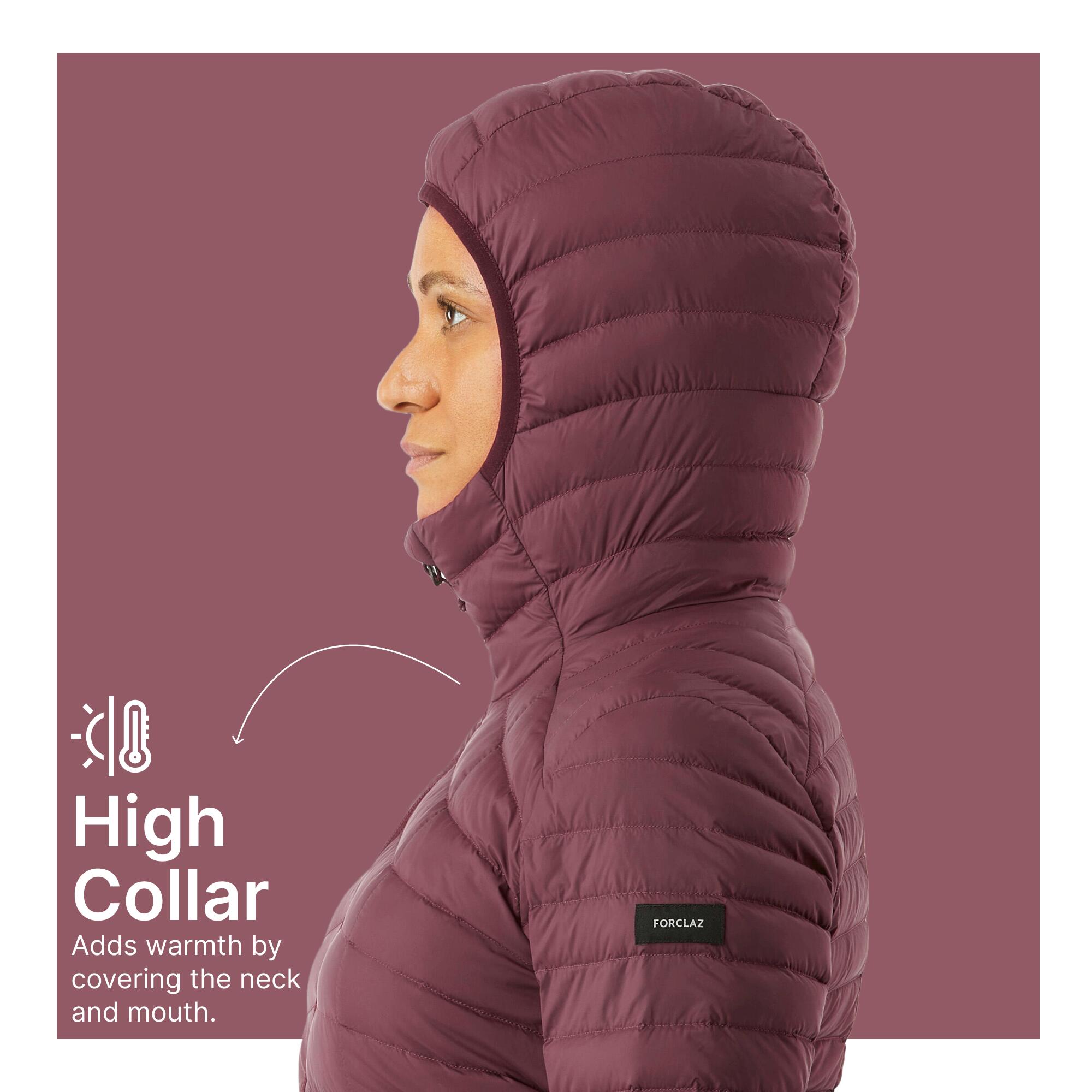 Women Trekking Down Jacket MT100 -5°C Burgundy