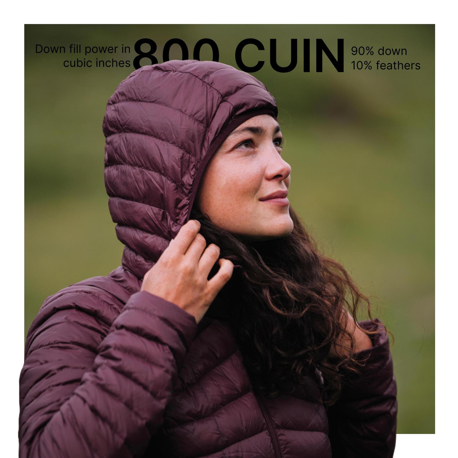 Women's Mountain Trekking Hooded Down Jacket MT100 -5 °C