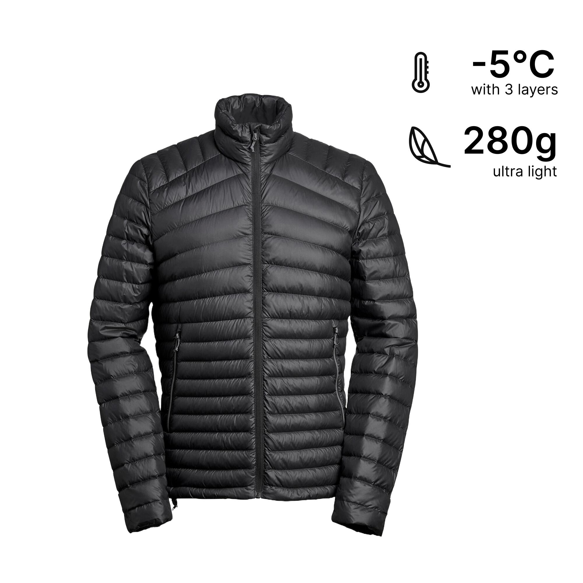 Black Men's Ultra Thin Down Jacket Men Lightweight Packable