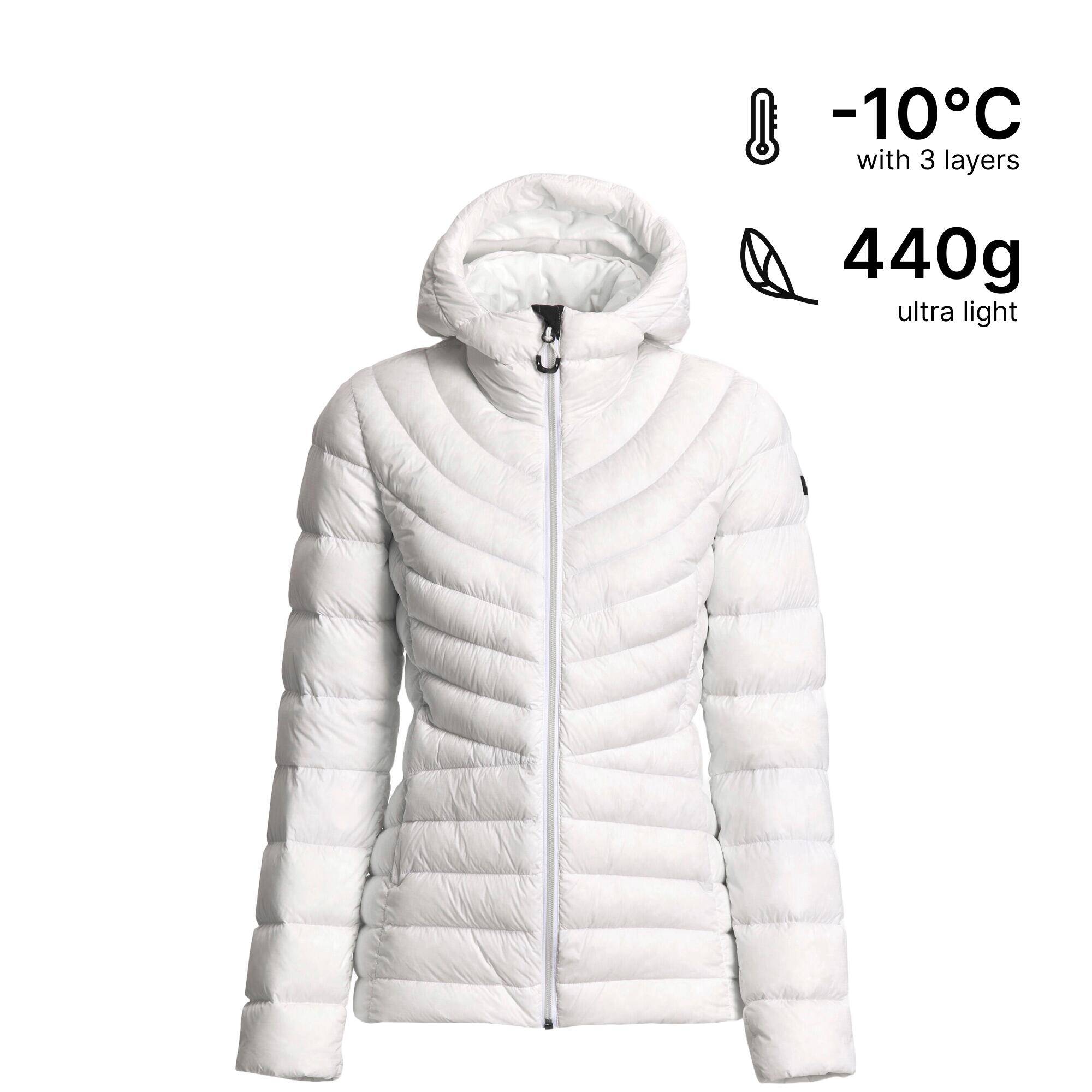 Women Trekking Down Jacket MT500 -10°C White -  3
