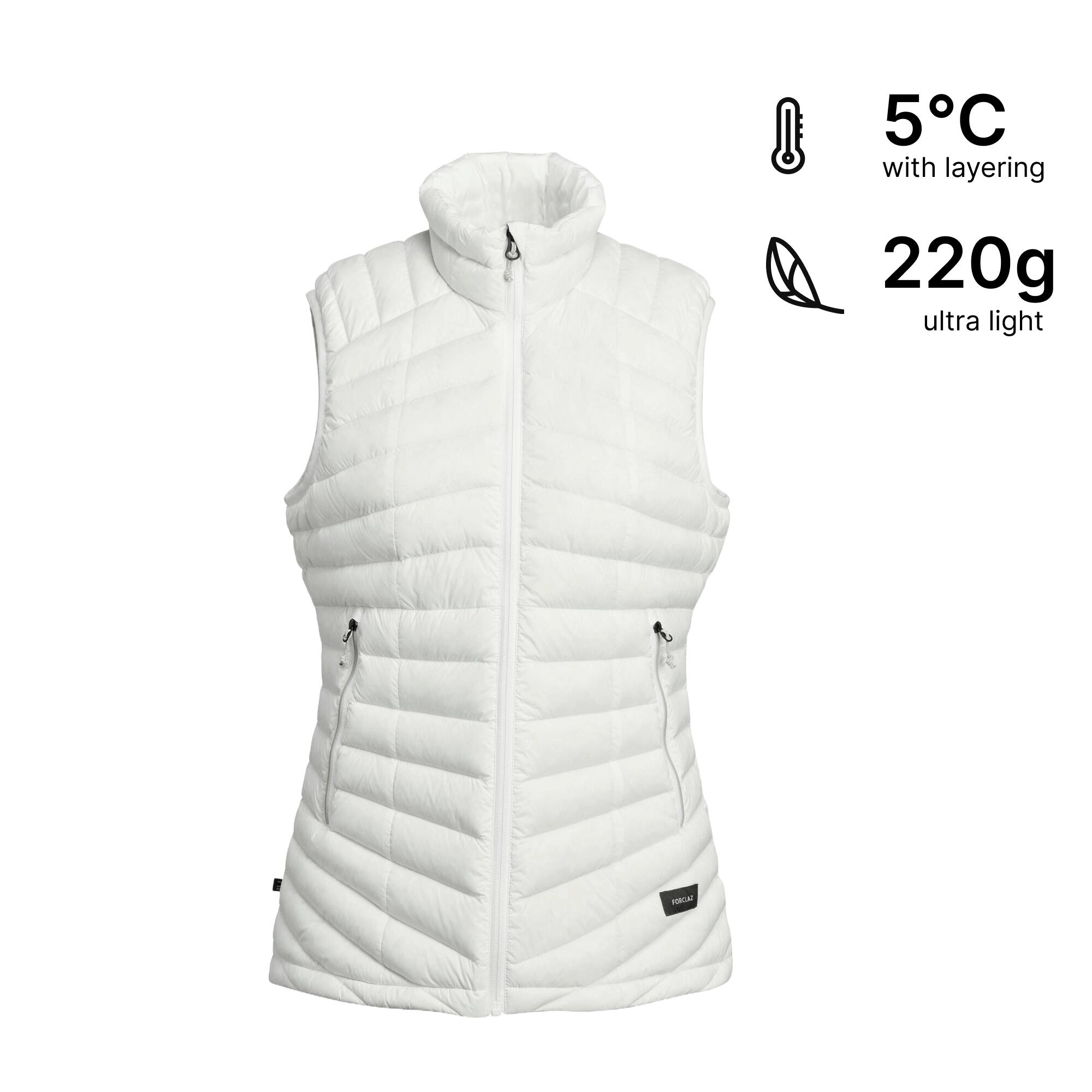 Women’s Mountain Trekking Sleeveless Down Vest - MT100 Greige