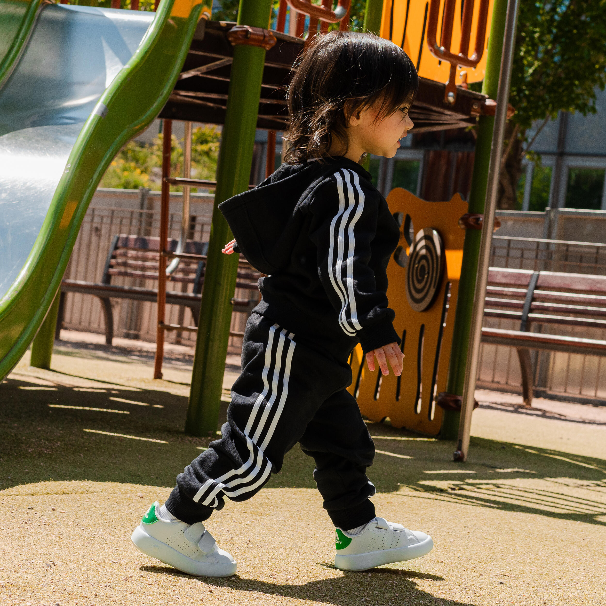 Adidas tuta da ginnastica a 3 strisce bambino - nero