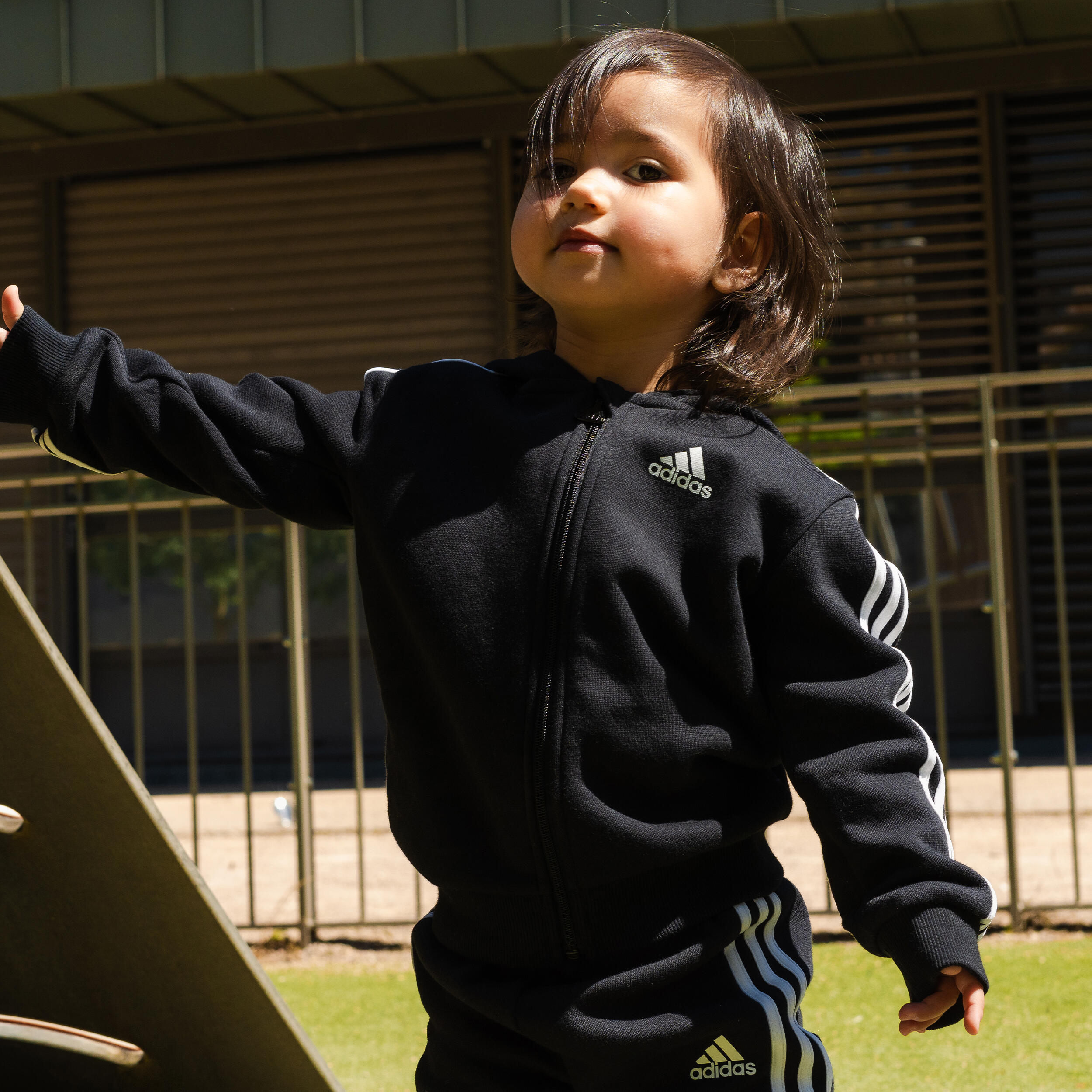 Adidas tuta da ginnastica a 3 strisce bambino - nero