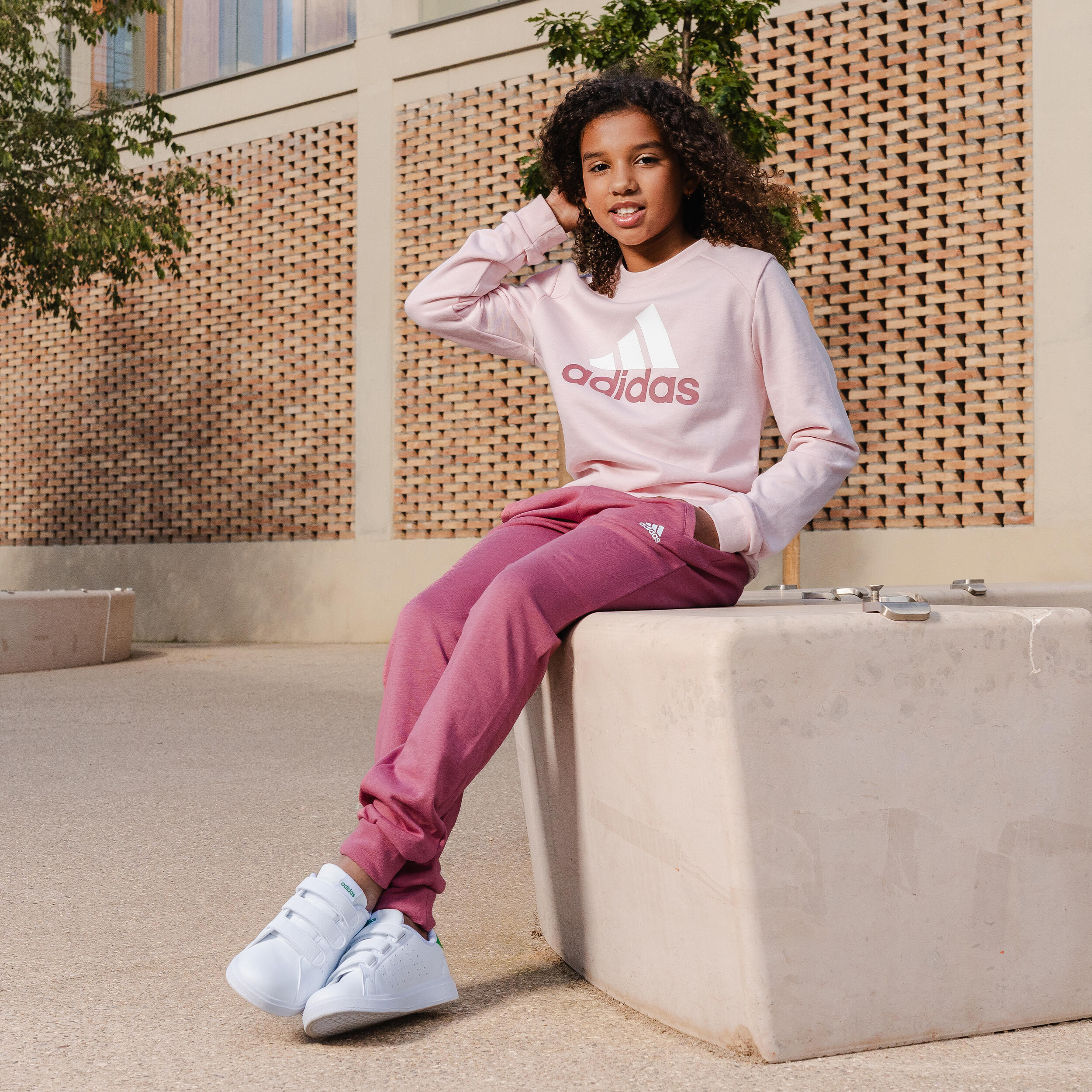 ADIDAS Turnschuhe Kinder Klettverschluss - Advantage weiss/grün  9/10