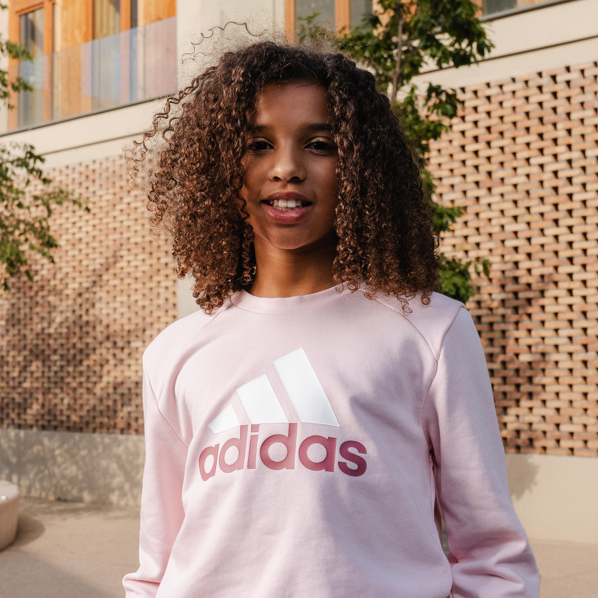 Survêtement imprimé logo Adidas fille - rose 9/11