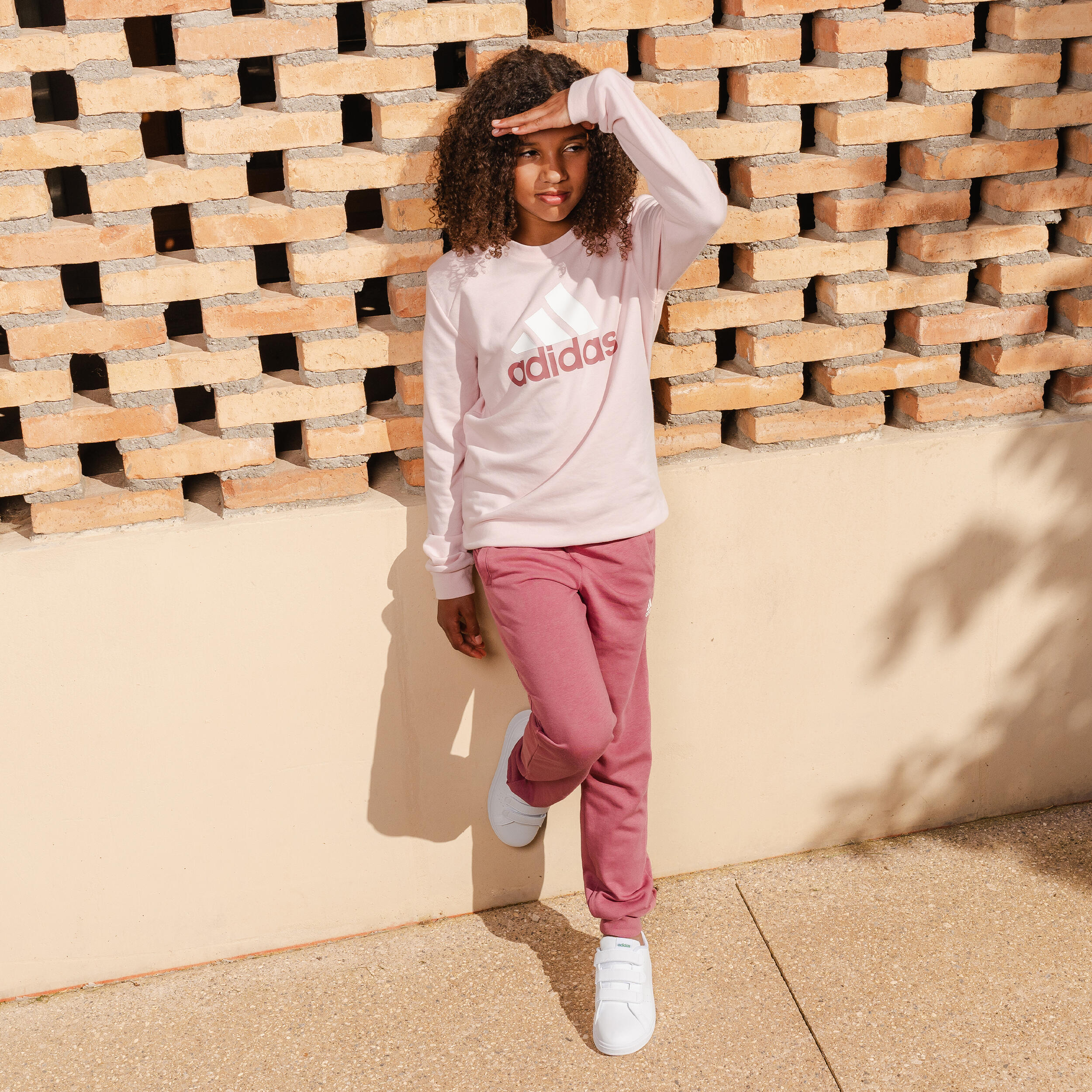 Survêtement imprimé logo Adidas fille - rose - ADIDAS