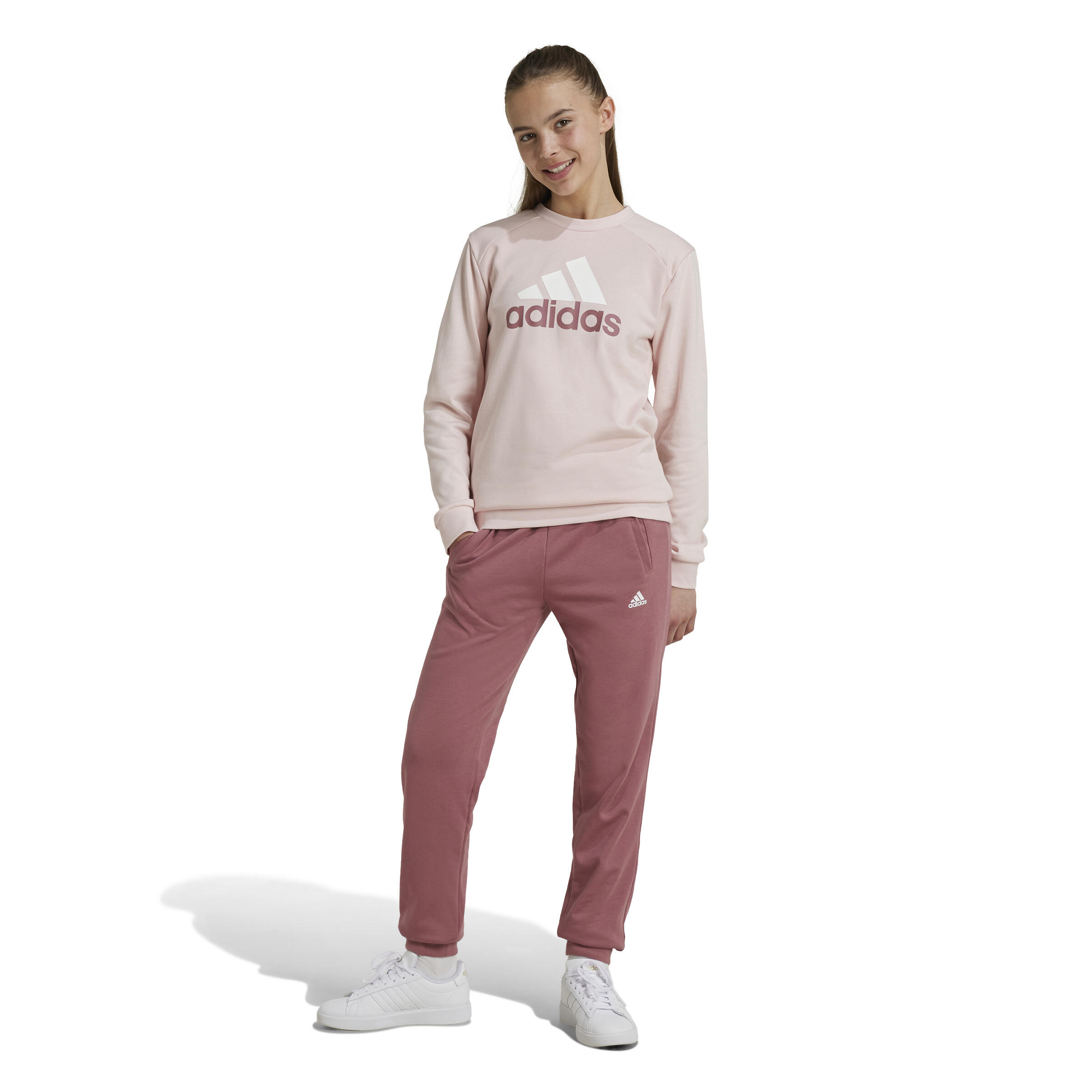 Survêtement imprimé logo Adidas fille - rose 2/11