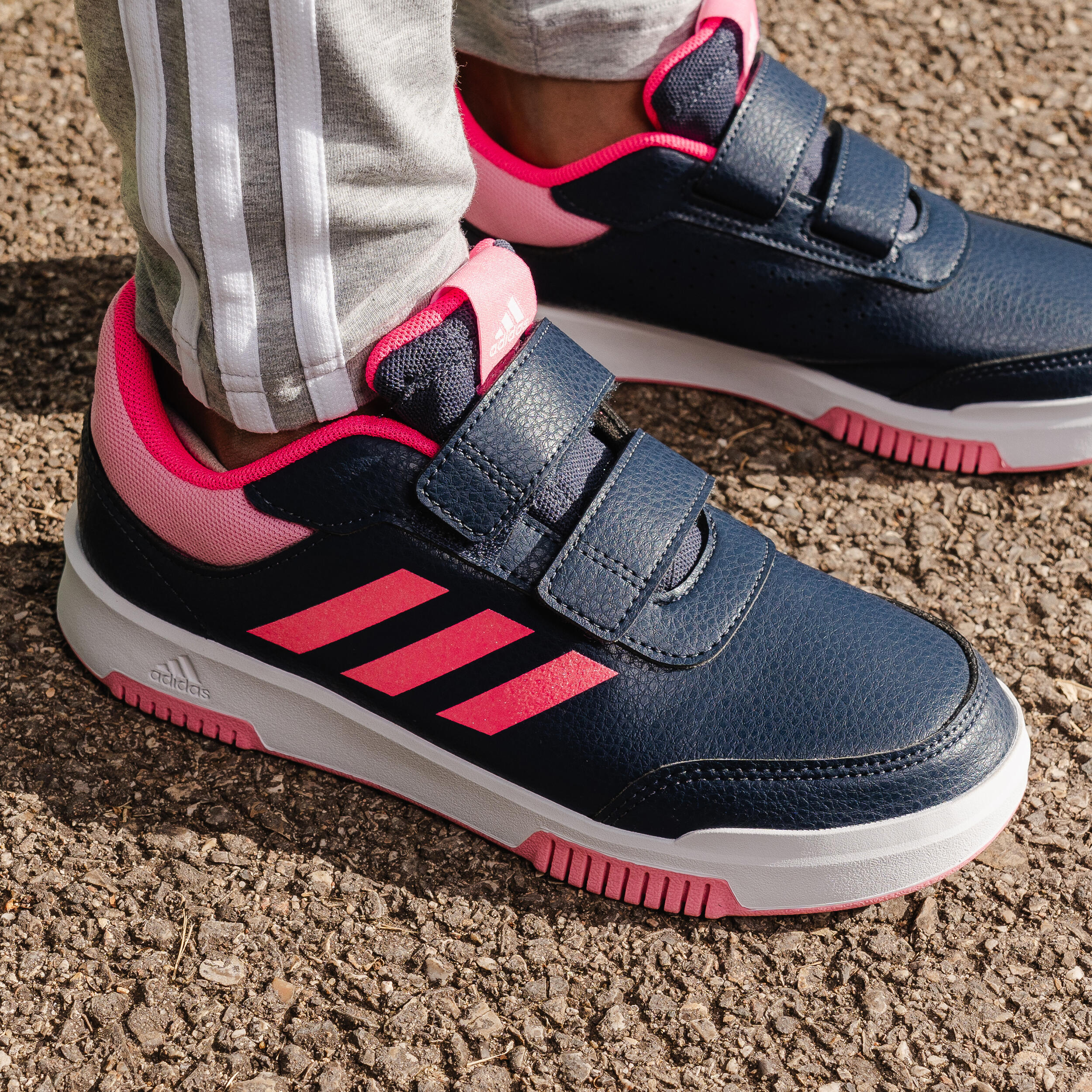 Children's scratch sneakers - ADIDAS TENSAUR blue/pink