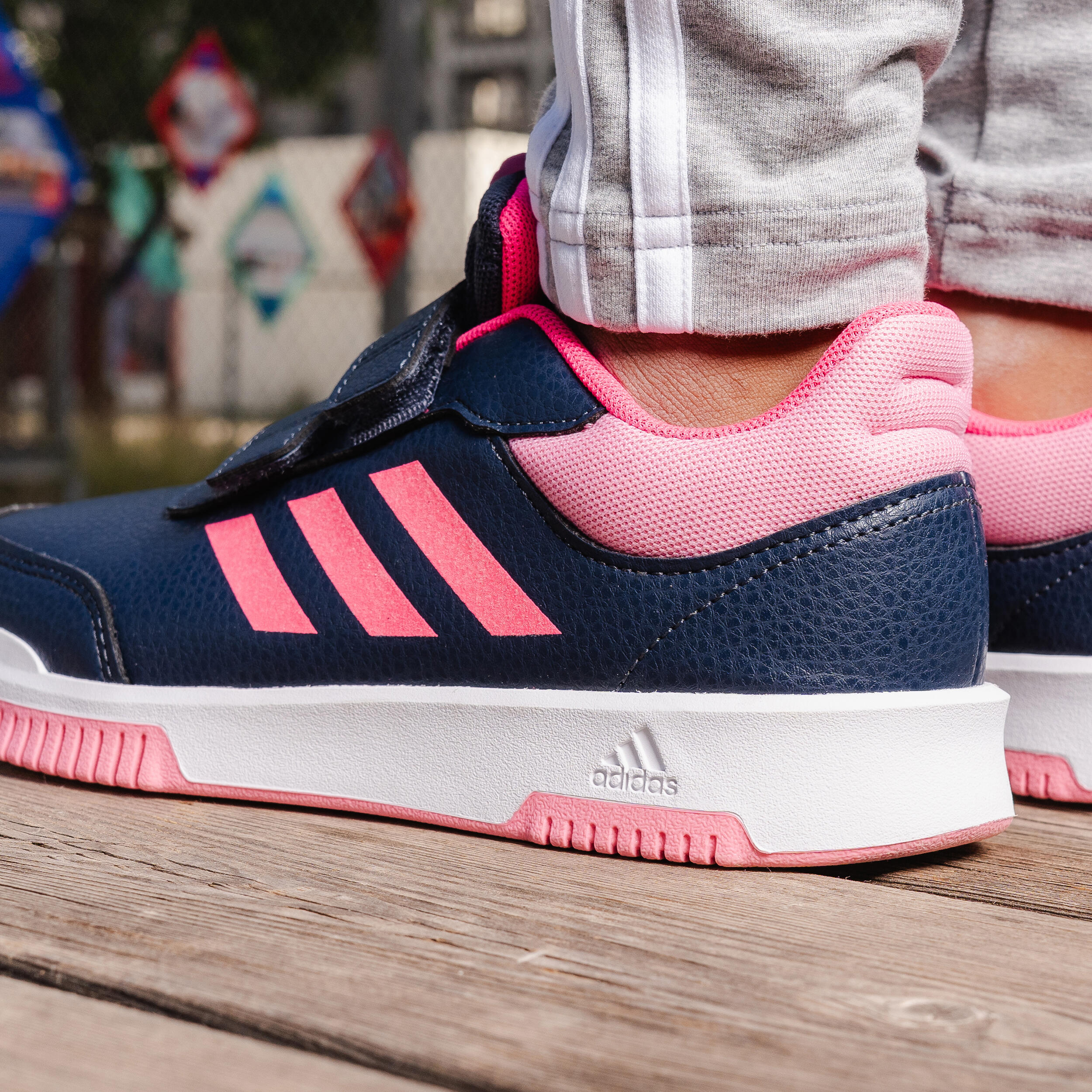 Adidas Turnschuhe Kinder Klettverschluss ‒ Tensaur blau/rosa  11/13