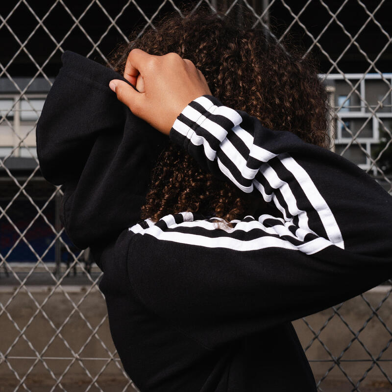 Sweat zippé 3 bandes Adidas fille - noir