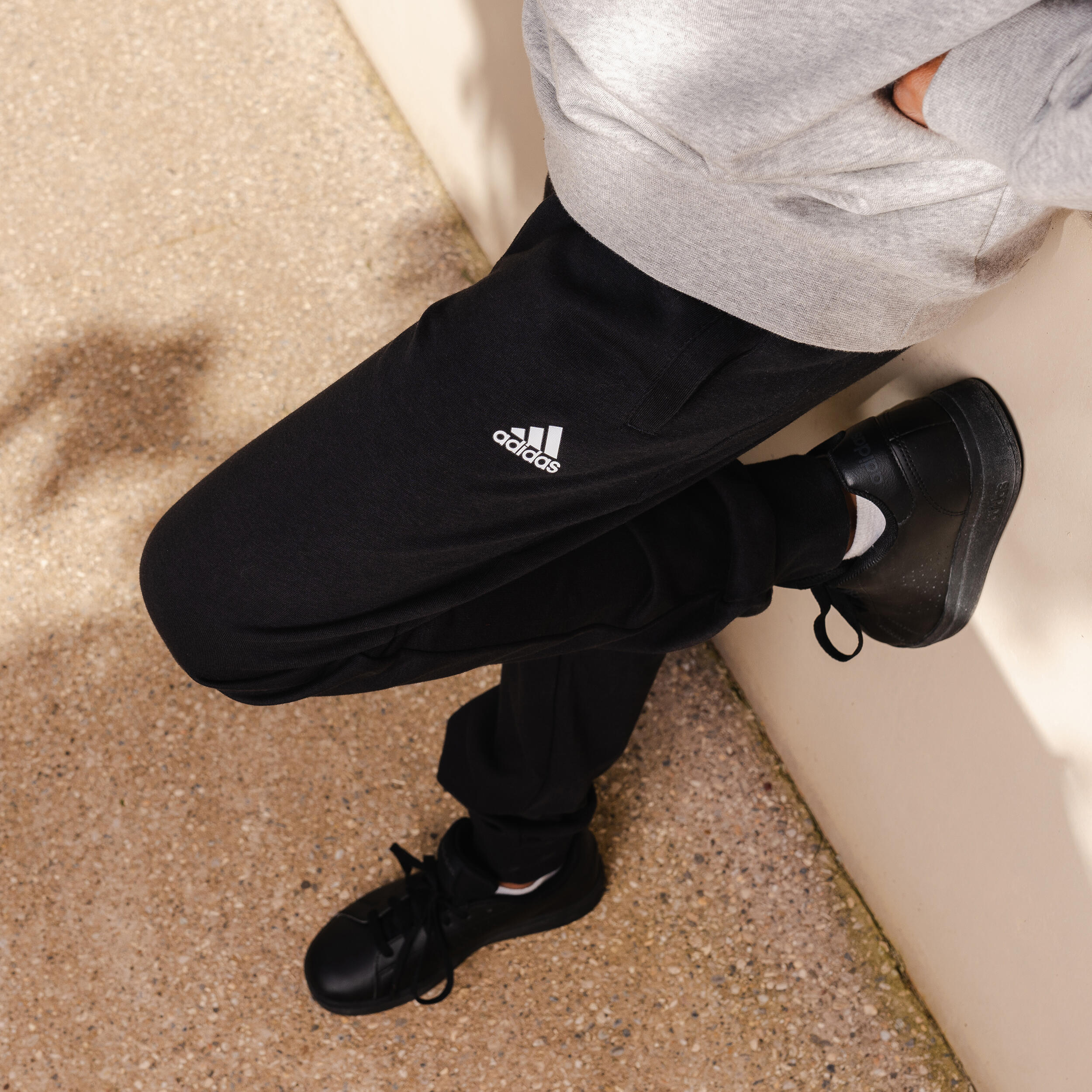 Survêtement imprimé logo Adidas enfant - gris et noir 11/11
