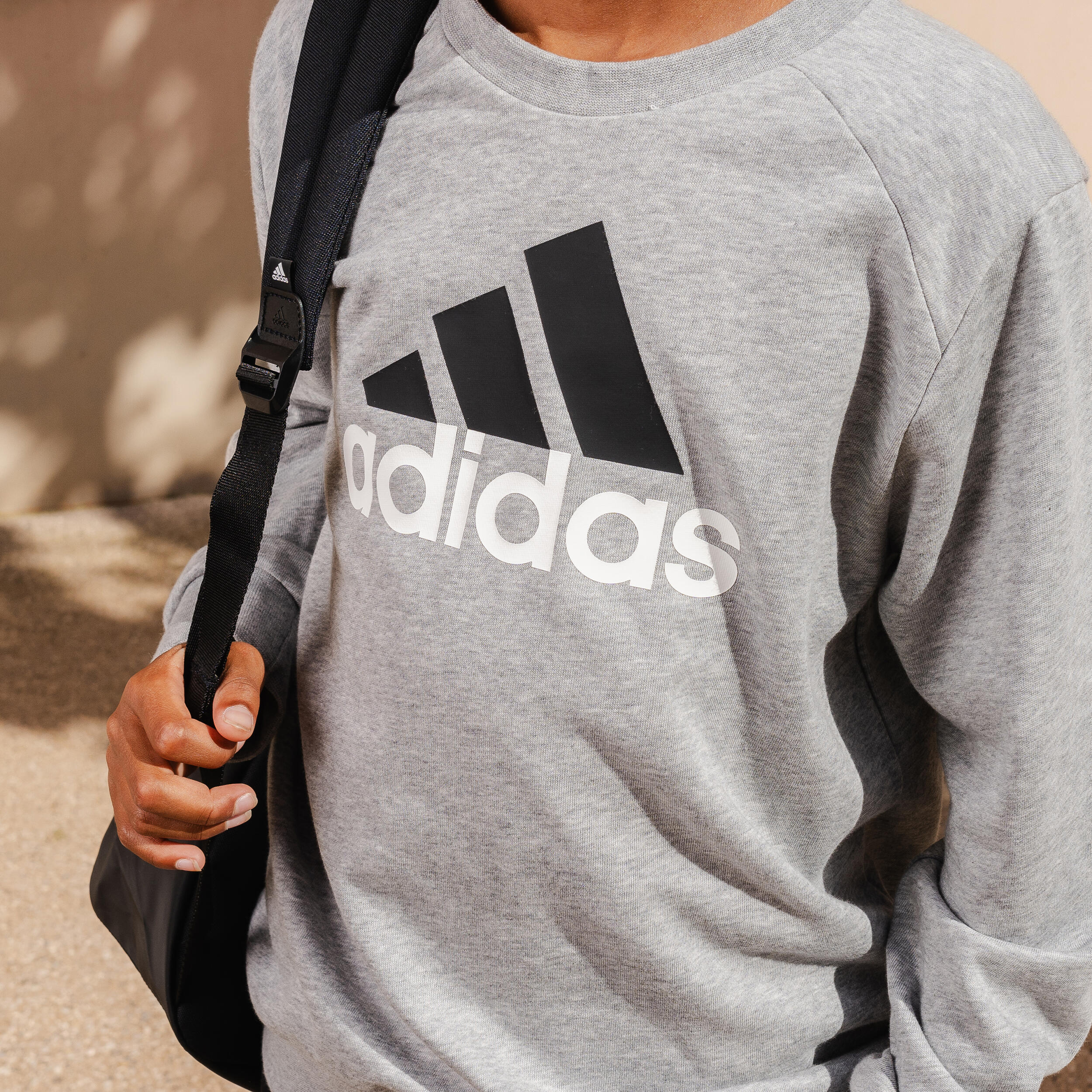 Survêtement imprimé logo Adidas enfant - gris et noir 9/11