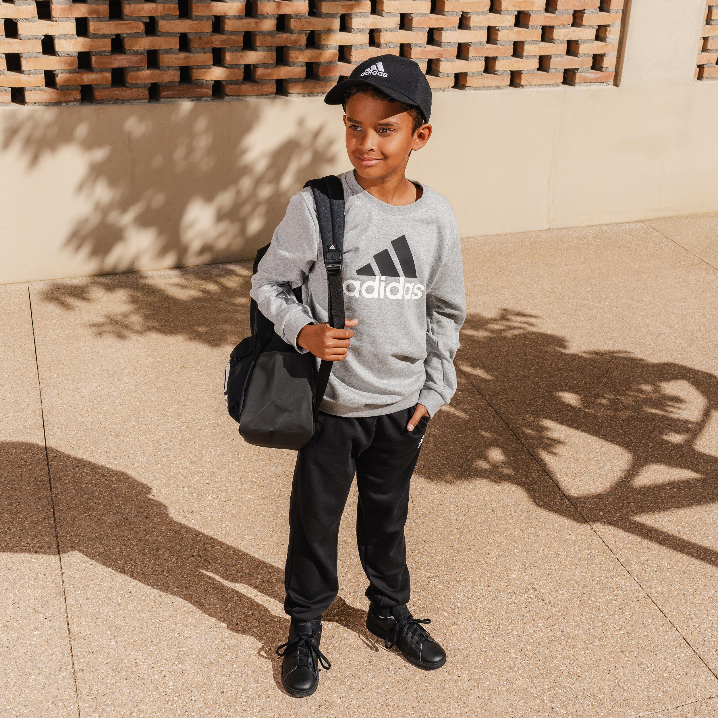 Survêtement imprimé logo Adidas enfant - gris et noir 8/11
