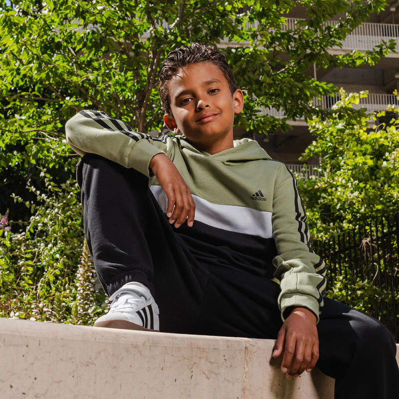 Sweat à capuche Adidas enfant - Vert et noir