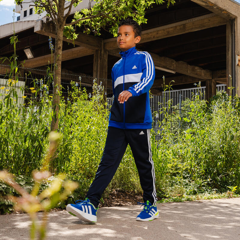 ADIDAS Trainingsanzug Kinder 3 Streifen - schwarz/blau 