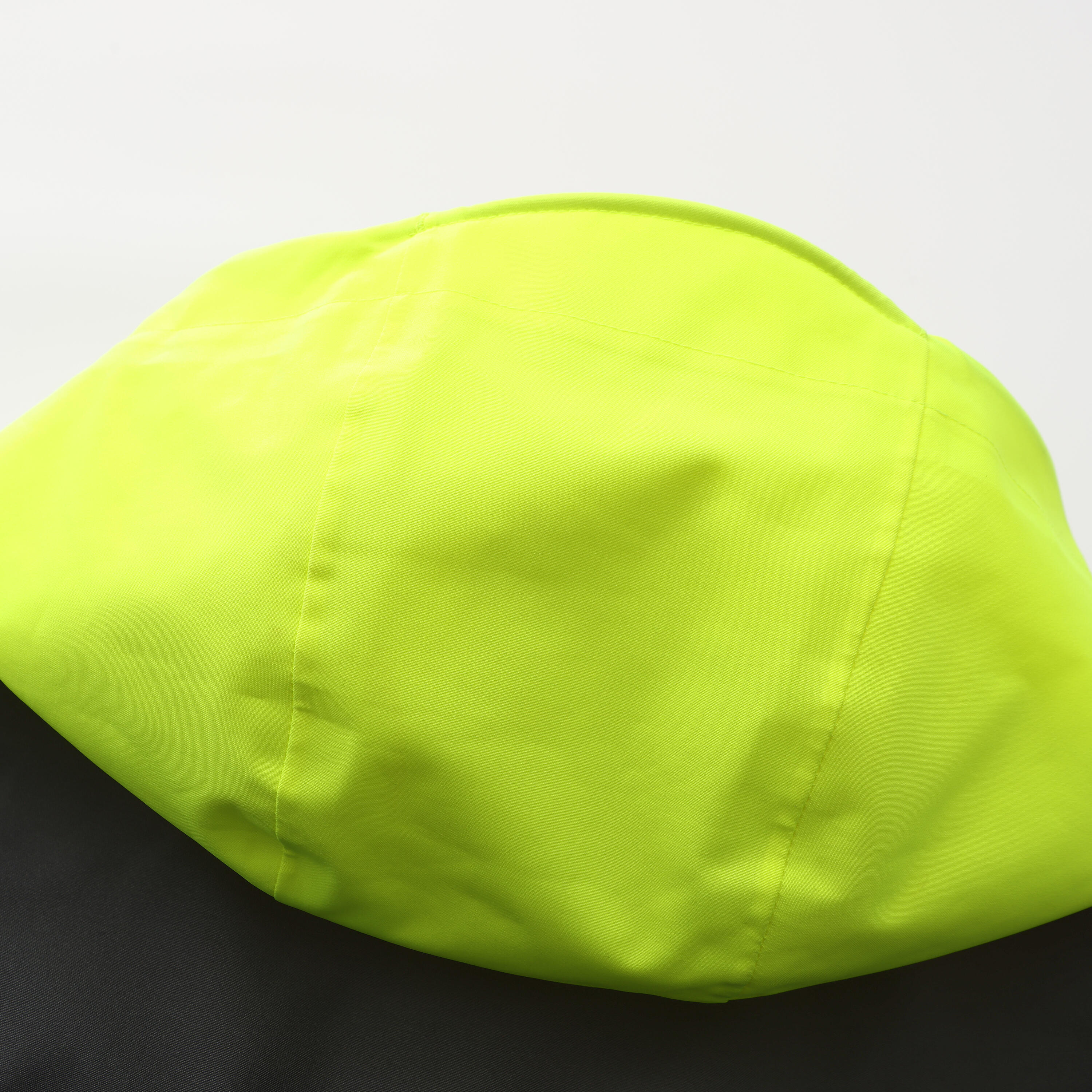 Veste imperméable coupe-vent de voile femme sailing 500 gris foncé capuche jaune 25/71