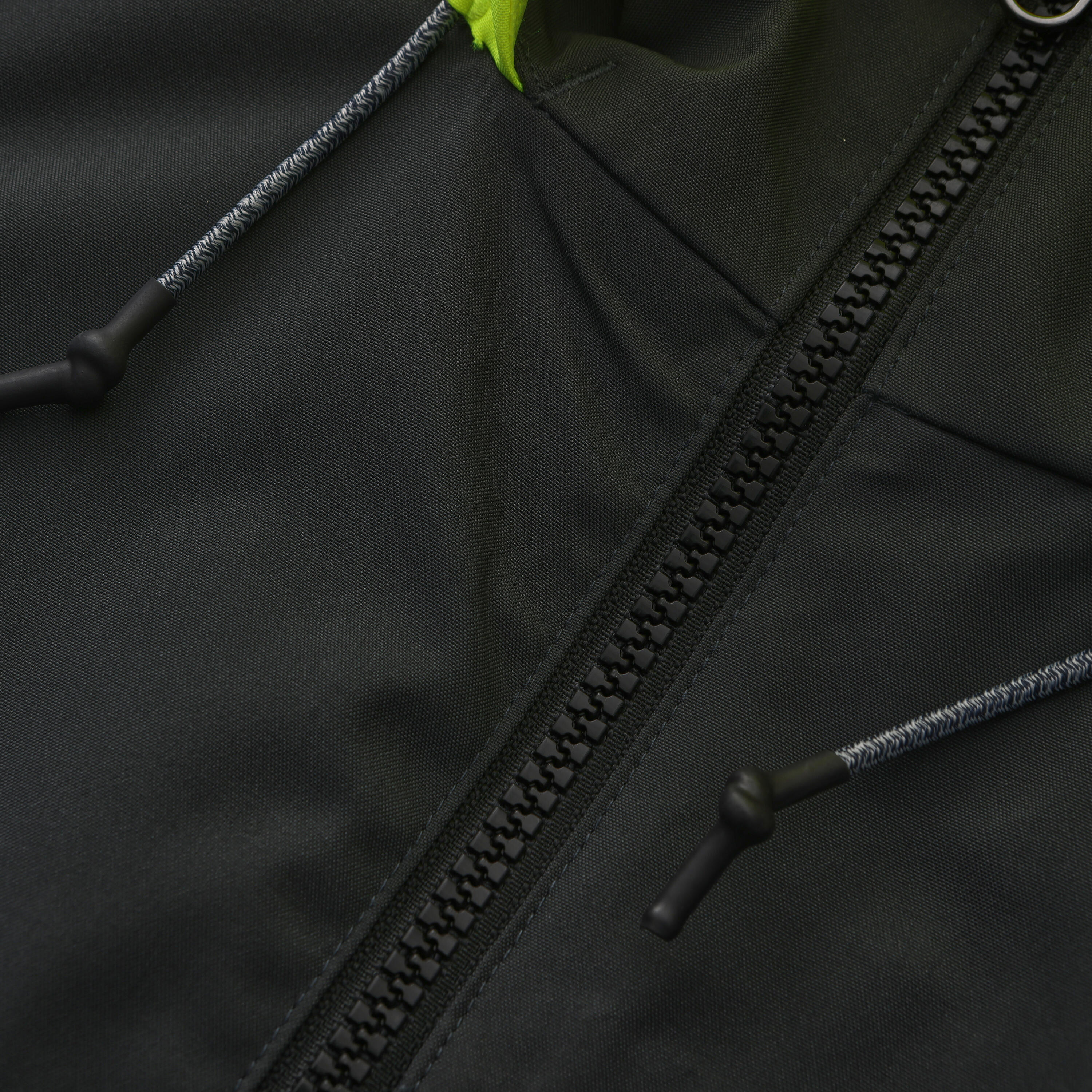 Veste imperméable coupe-vent de voile femme sailing 500 gris foncé capuche jaune 19/71