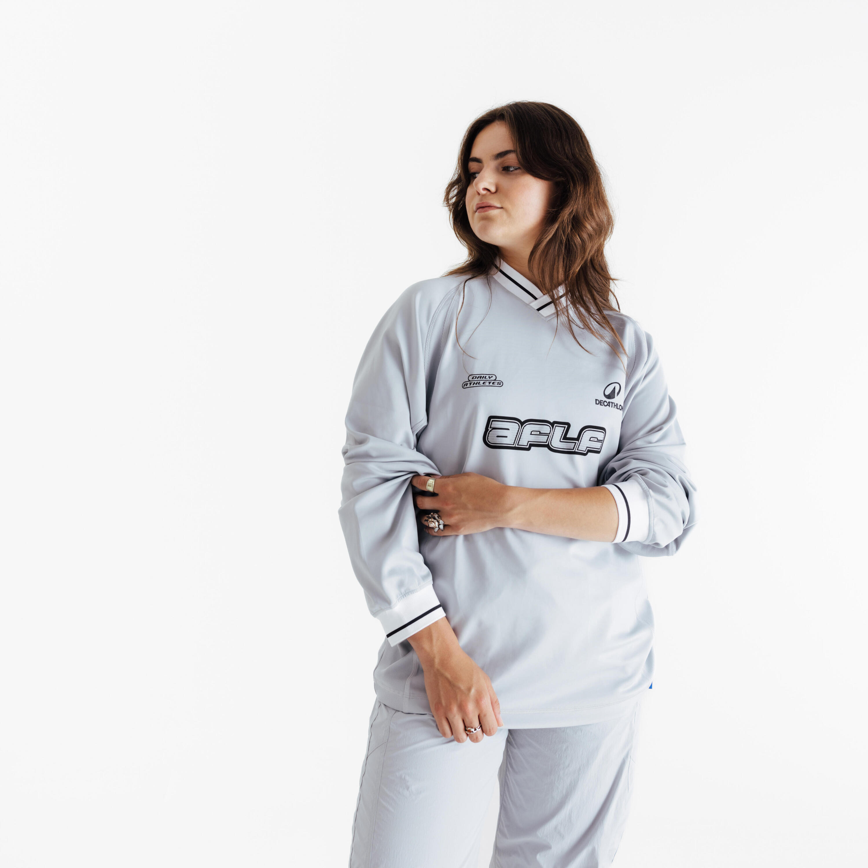 Bluza sportowa unisex Decathlon AFLF szara 4/7