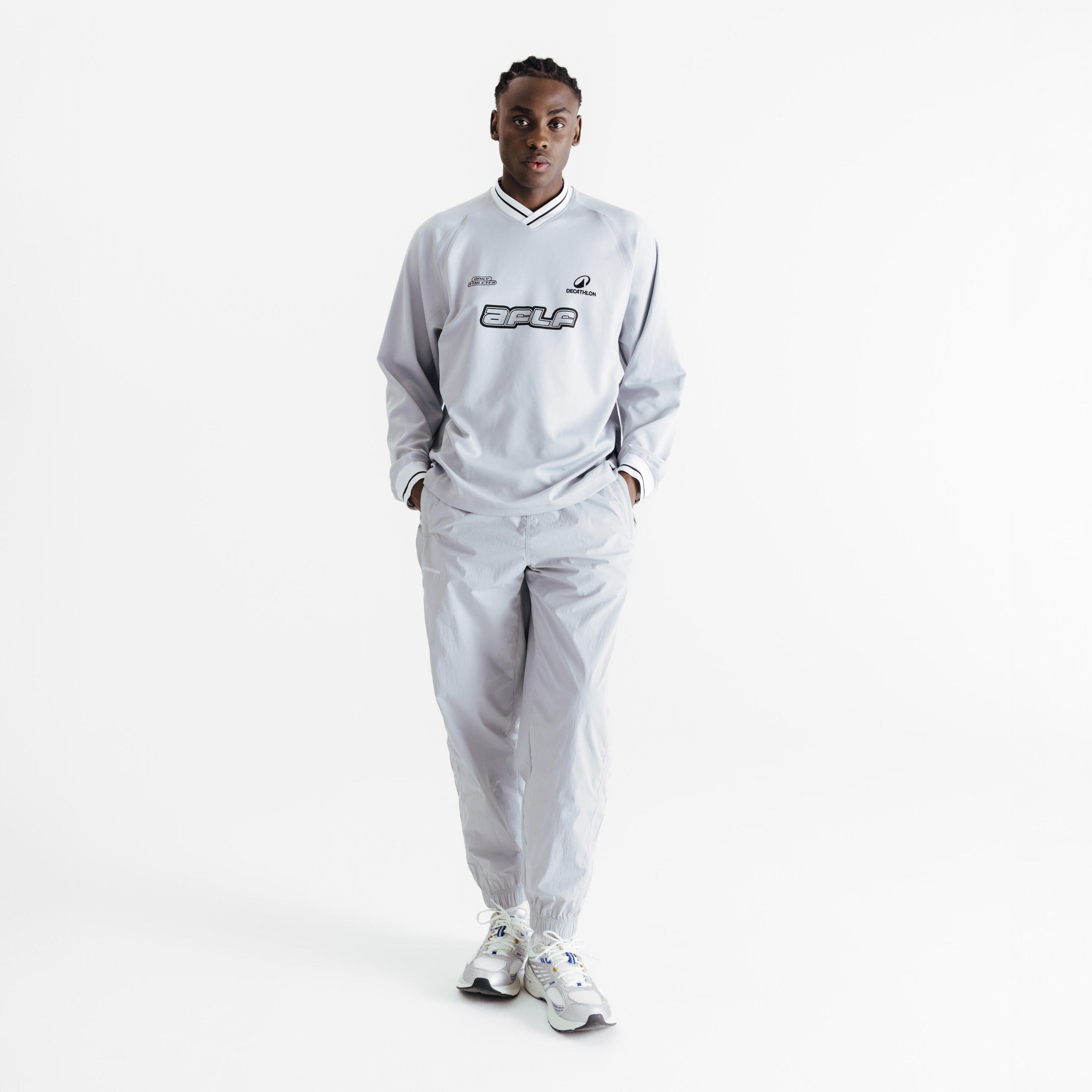 Bluza sportowa unisex Decathlon AFLF szara 2/7