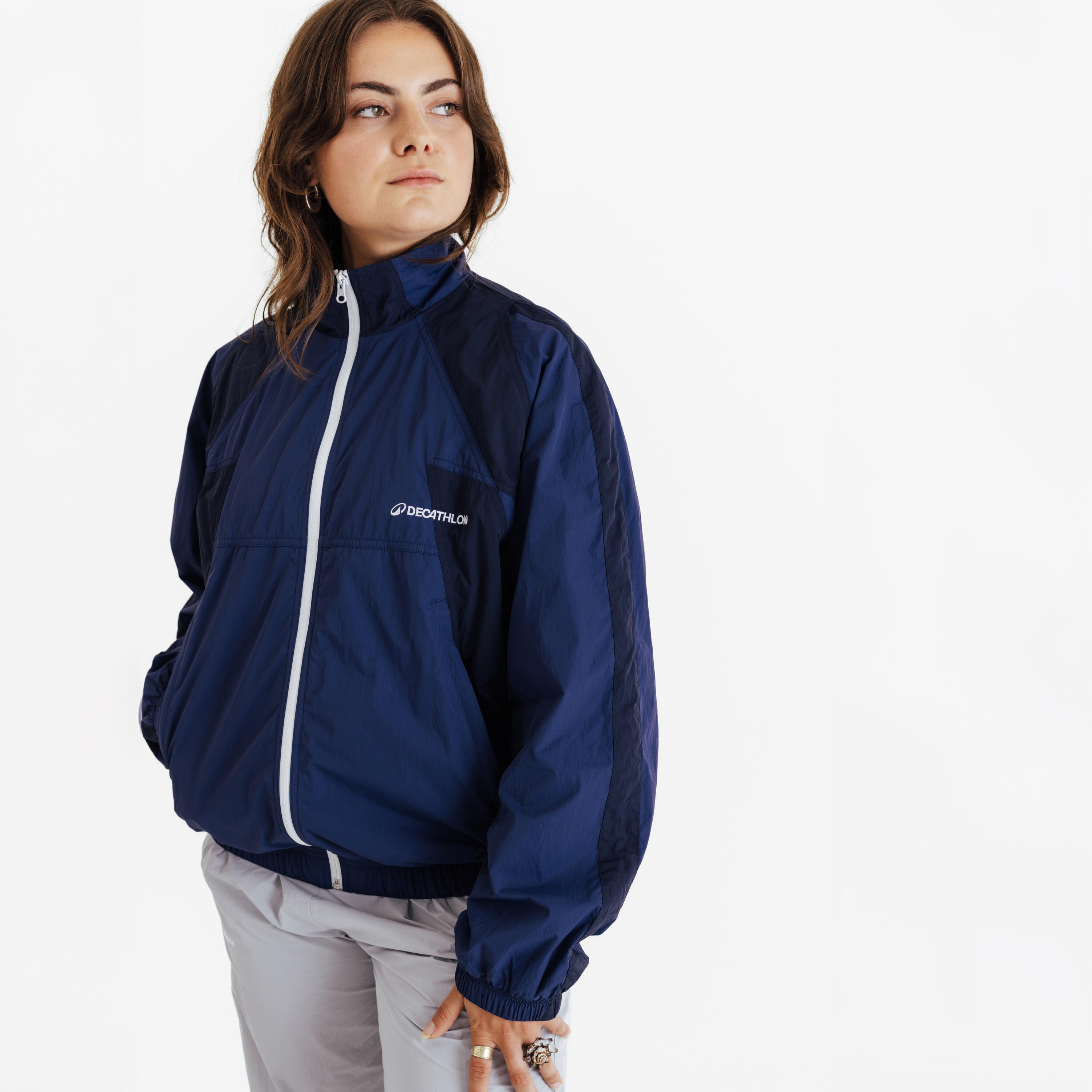 Ohnegrafiken Fleecejacke Herren Dunkelblau Jacket Decathlon