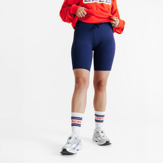 Short cycliste Femme Decathlon AFLF, Bleu