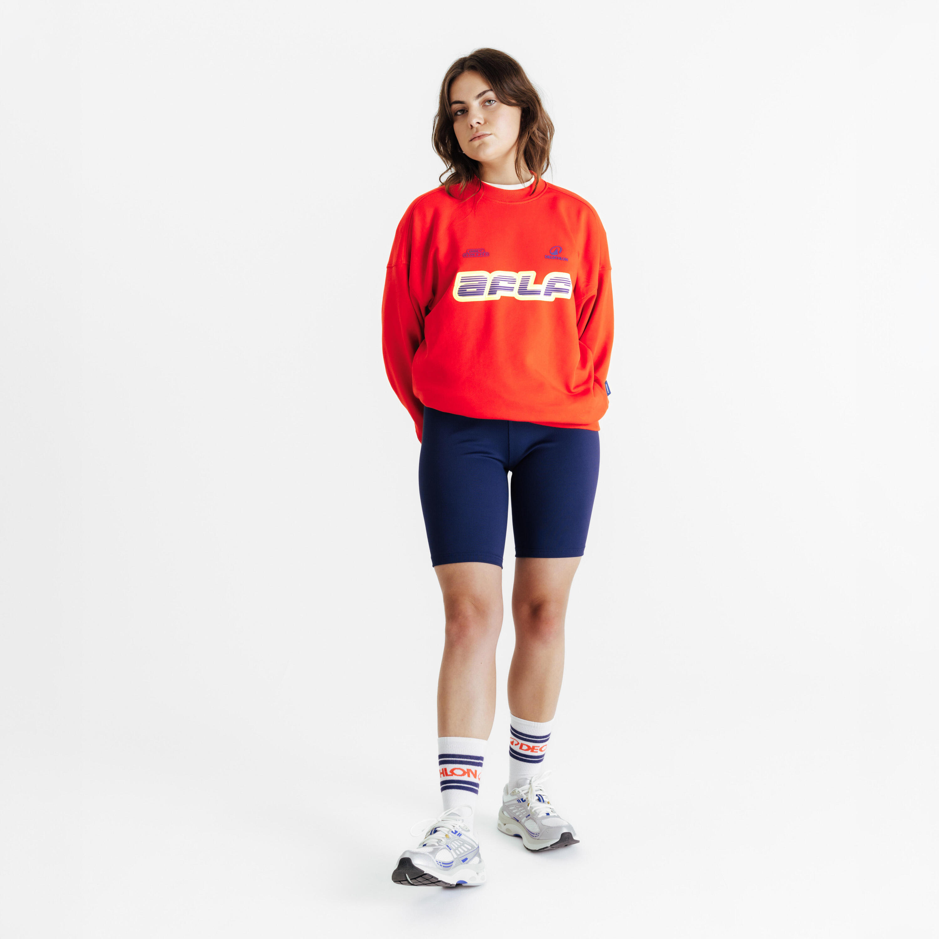 Mallas cortas ciclistas Mujer Decathlon AFLF, Azul Decathlon