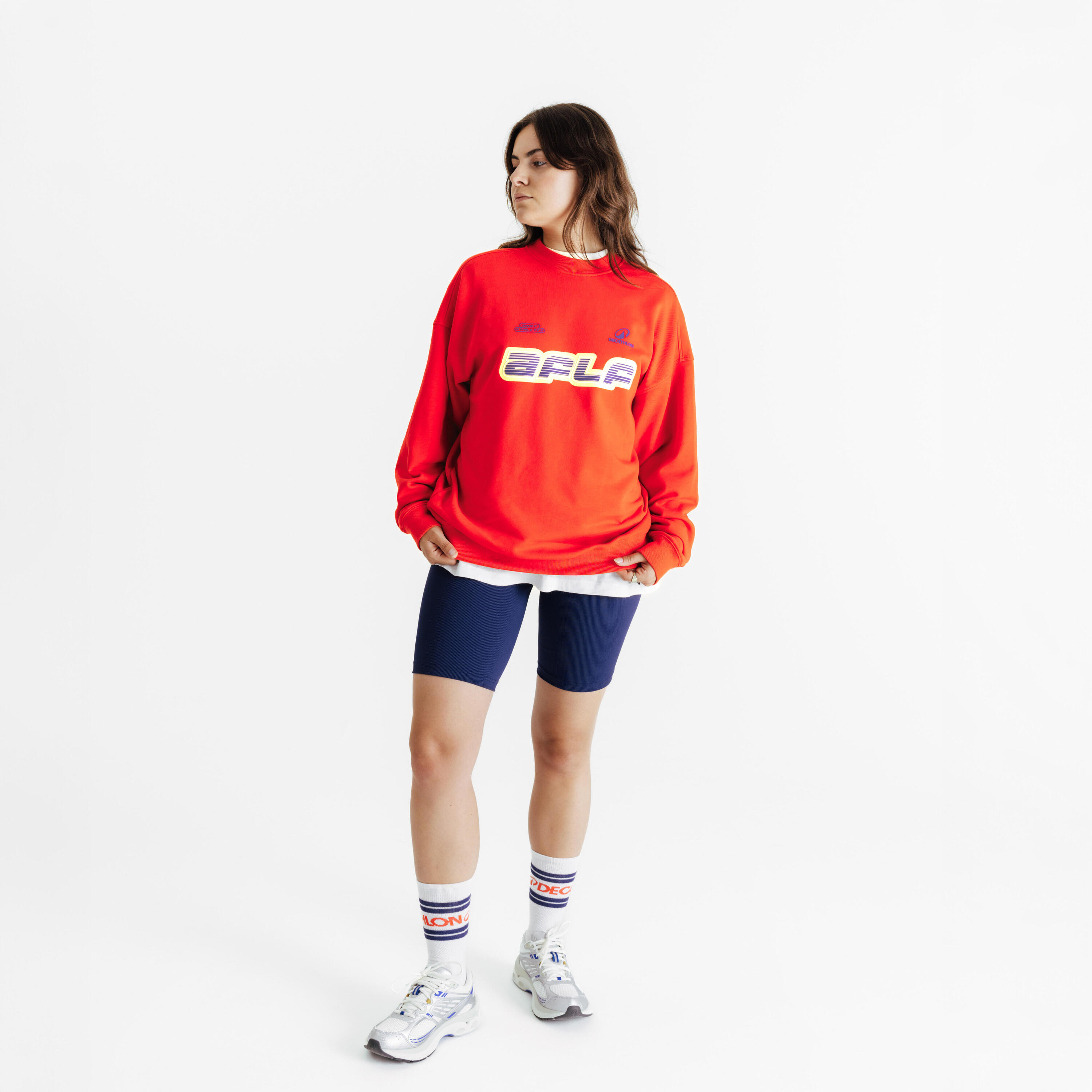 Short cycliste Femme Decathlon AFLF, Bleu 5/6