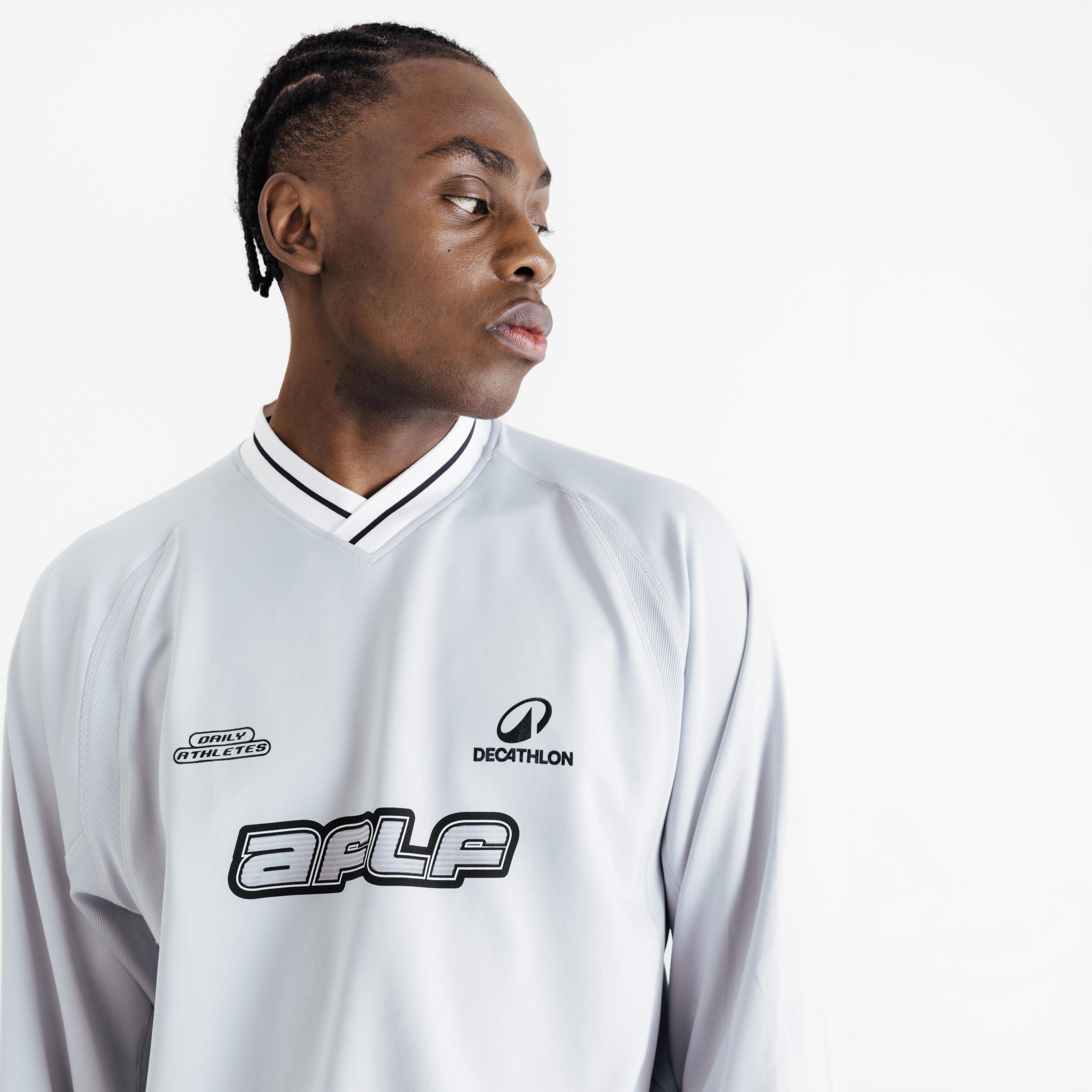 DECATHLON Retro long sleeve football shirt Decathlon AFLF-collectie grijs