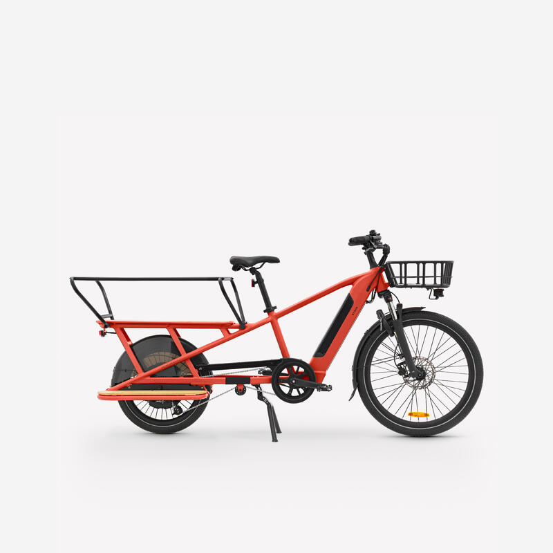 Bicicletă cargo electrică longtail încărcare spate R500E Galben