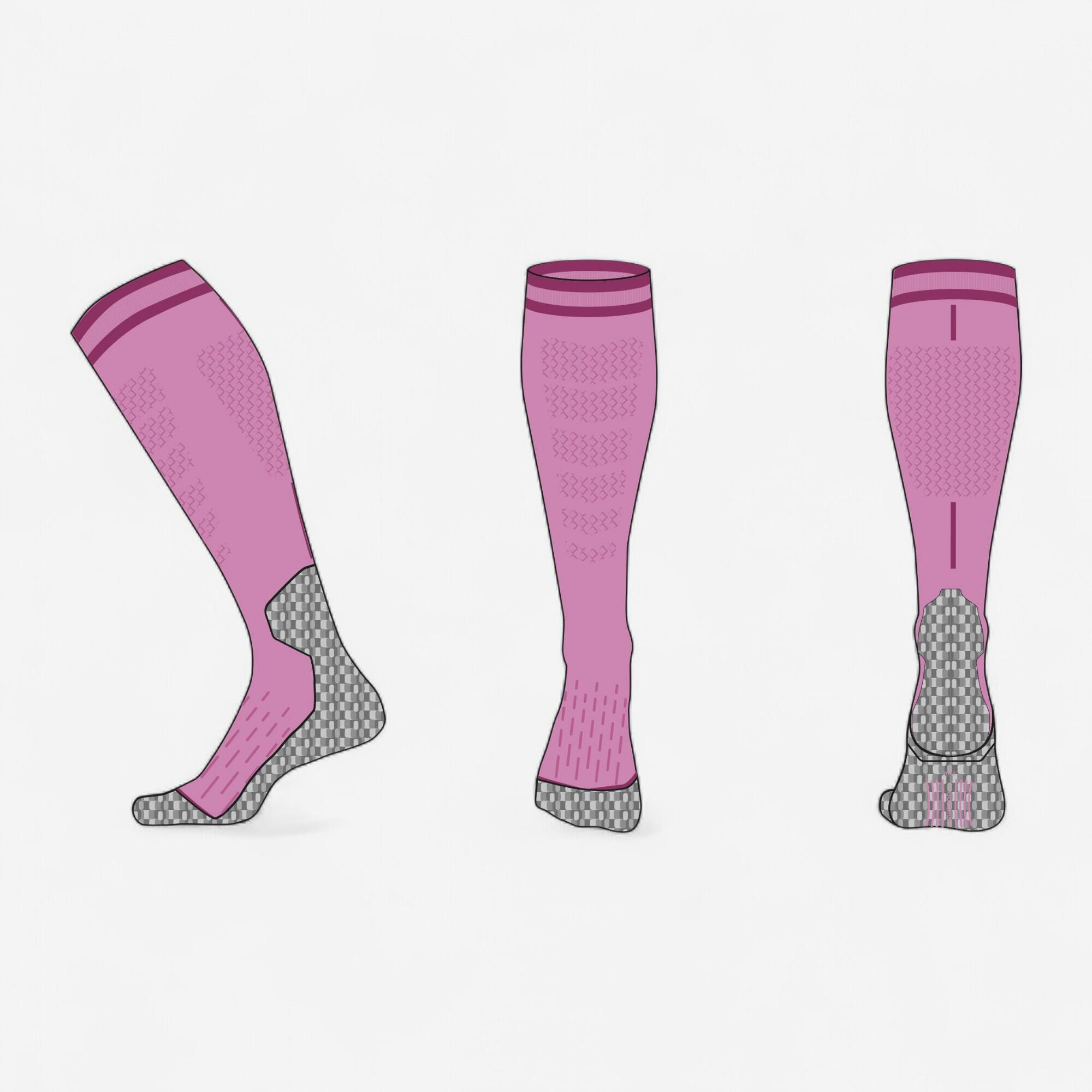 WEDZE Kids’ warm and comfortable ski socks 500 - Pink