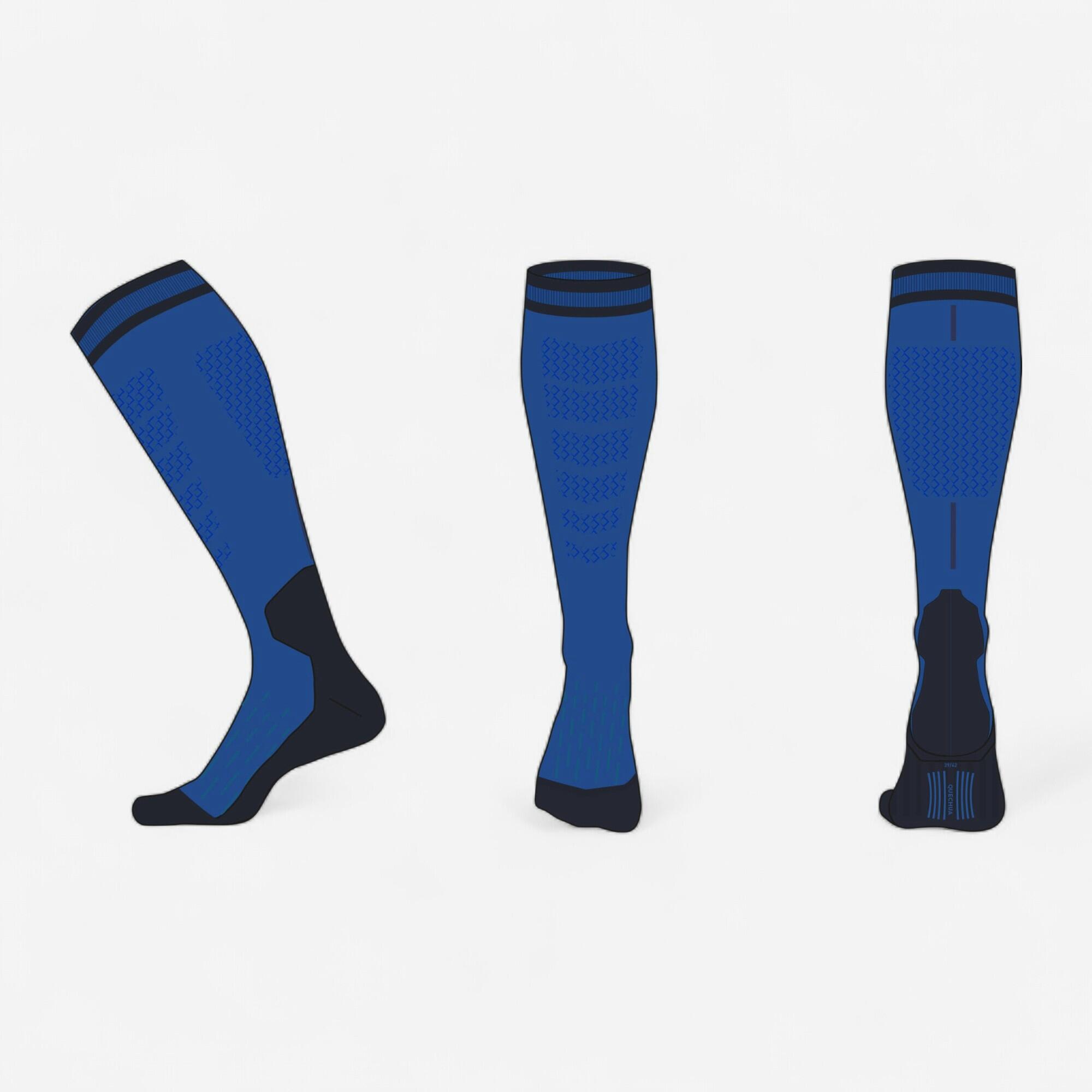 WEDZE Kids’ warm and comfortable ski socks 500 - Blue