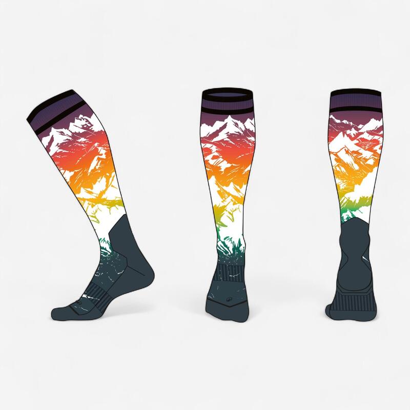 Chaussettes de ski chaudes enfant, 100 motif forêt