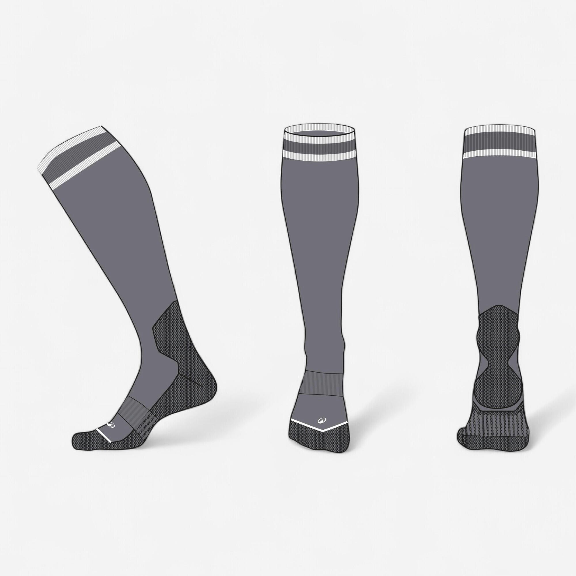 WEDZE Kids’ warm ski socks 100 - Grey