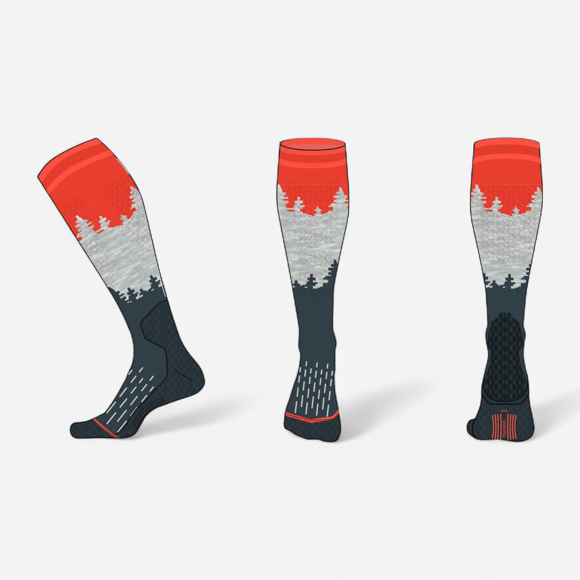 WEDZE Calze sci bambino 500 foresta rosse