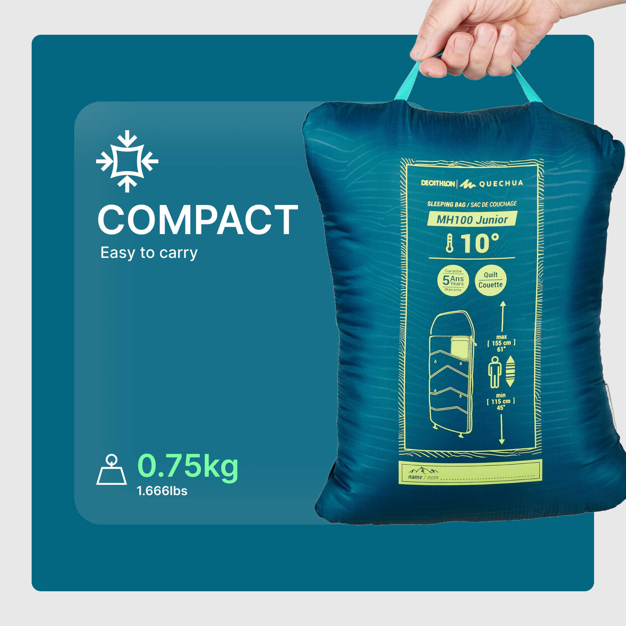 Kids’ sleeping bag 10°C - Blue -  5