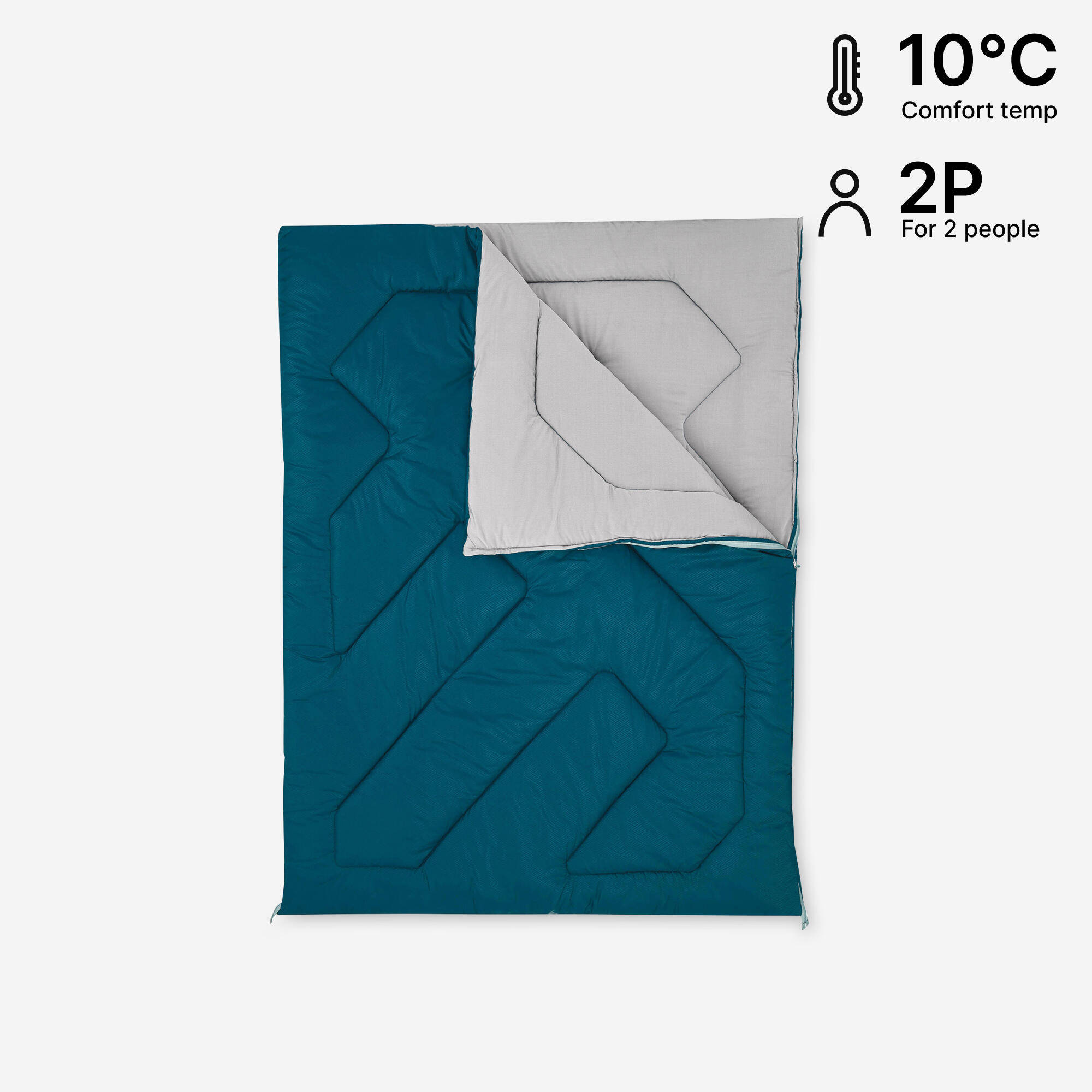 CAMPING SLEEPING BAG - ARPENAZ 10° DOUBLE - 2 PERSON