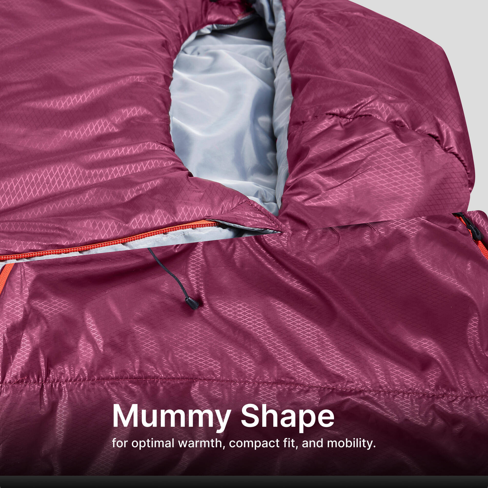 Sleeping Bag MT500 5°C  - Burgundy -  5