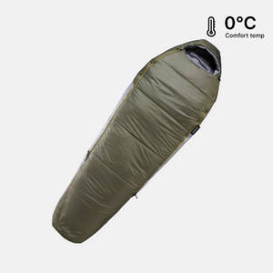 TREKKING MUMMY SLEEPING BAG - TREK 500 0°C WADDING TWINNABLE - KHAKI
