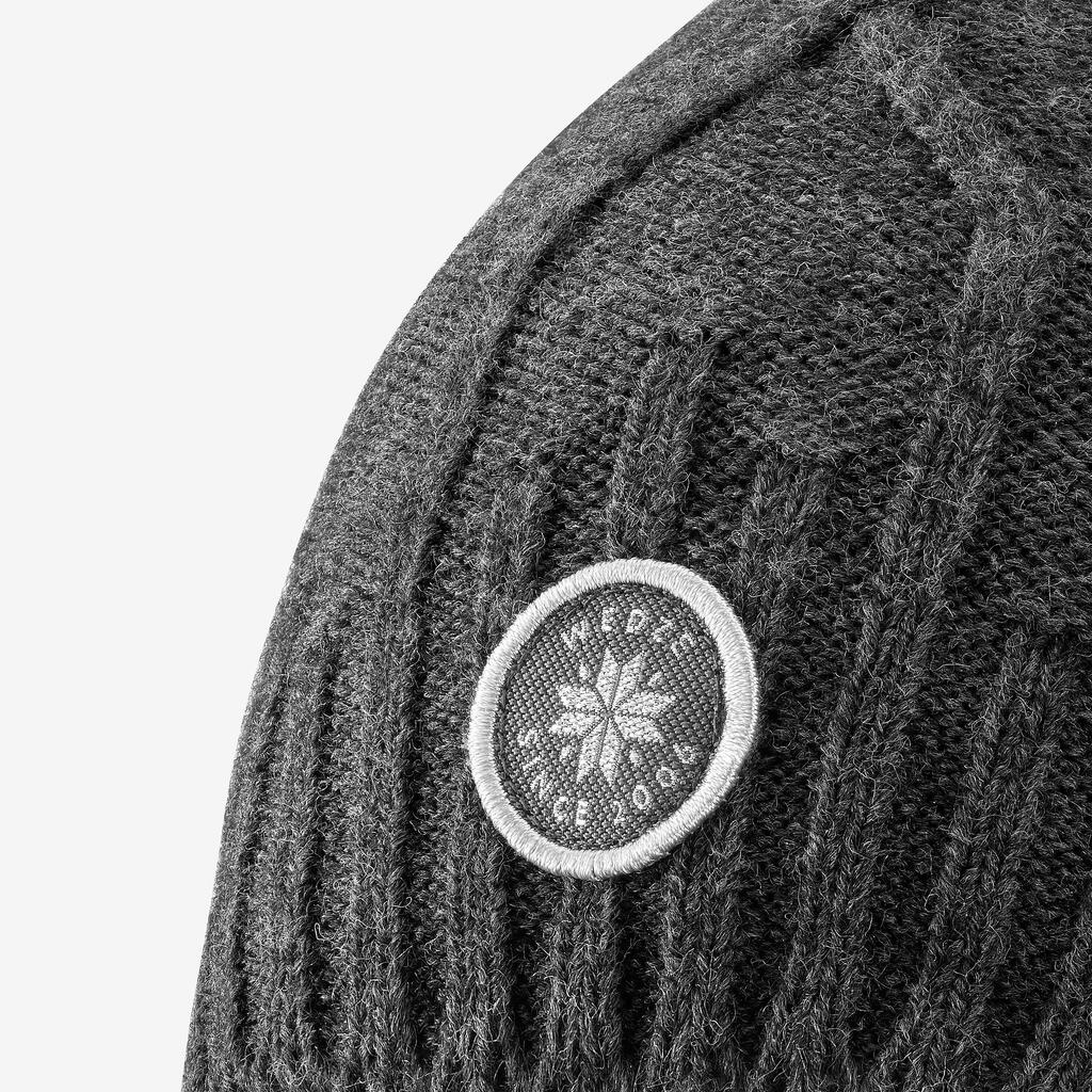 Adult Cable-knit Virgin Fur Hat - Light Grey