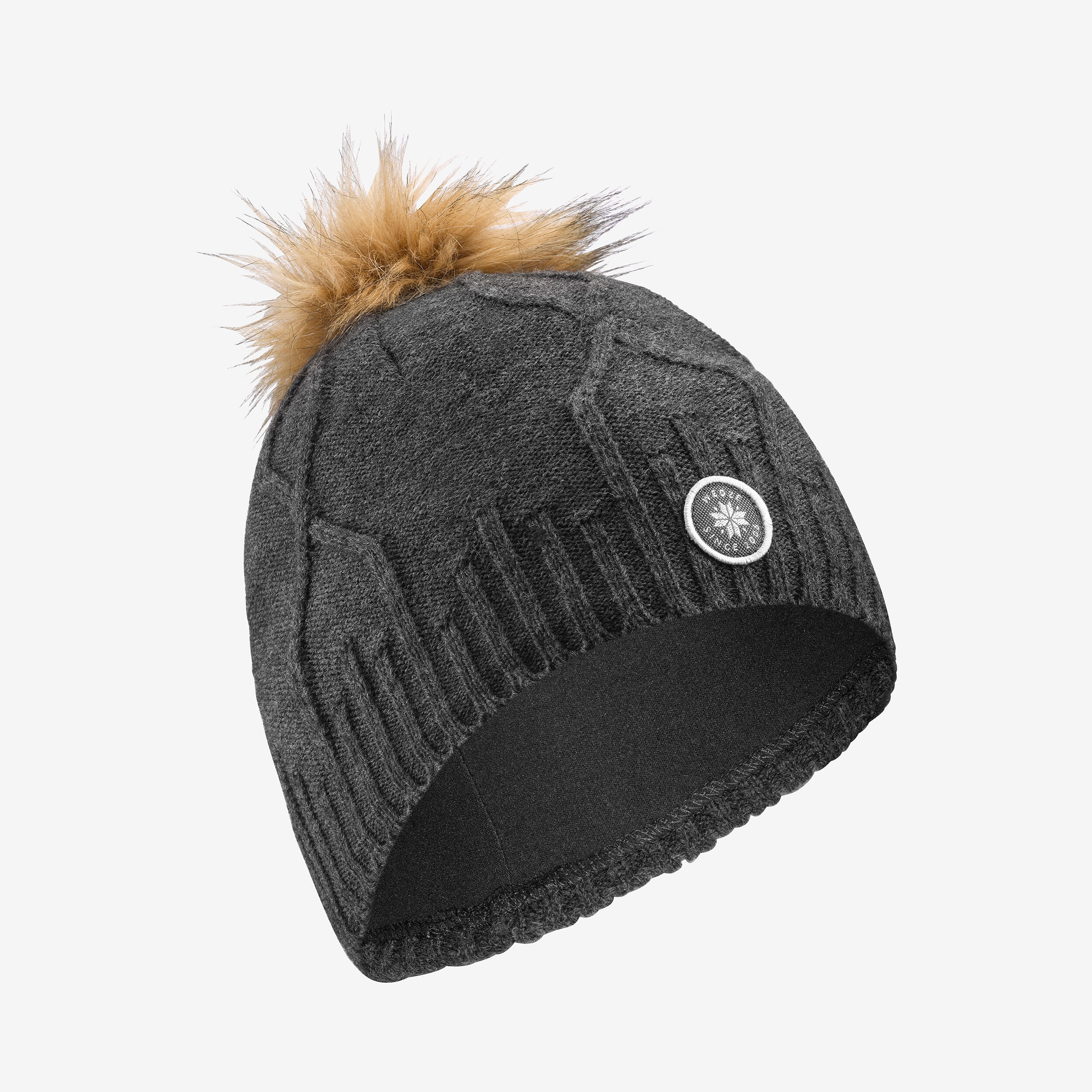 Adule twisted beanie - fur virgin dark grey