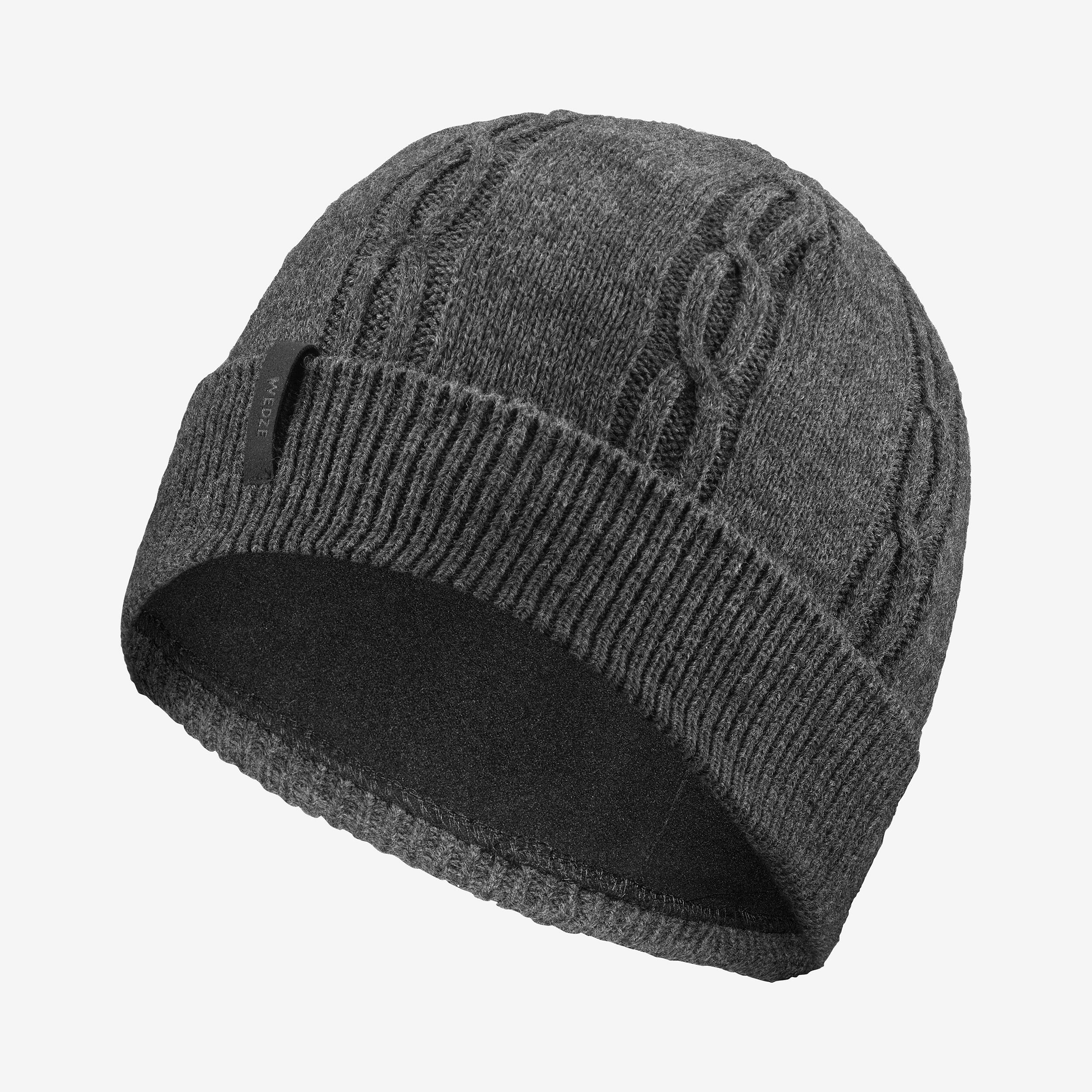 Adults' Wool Beanie Hat TORSADE 900 - Grey