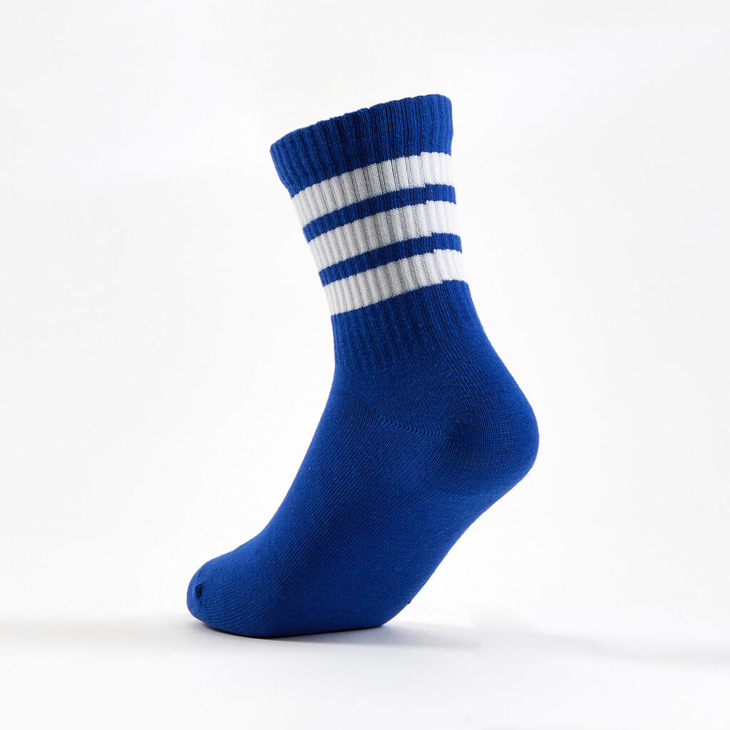 Junior High Sports Socks Tri-Pack - Blue/White