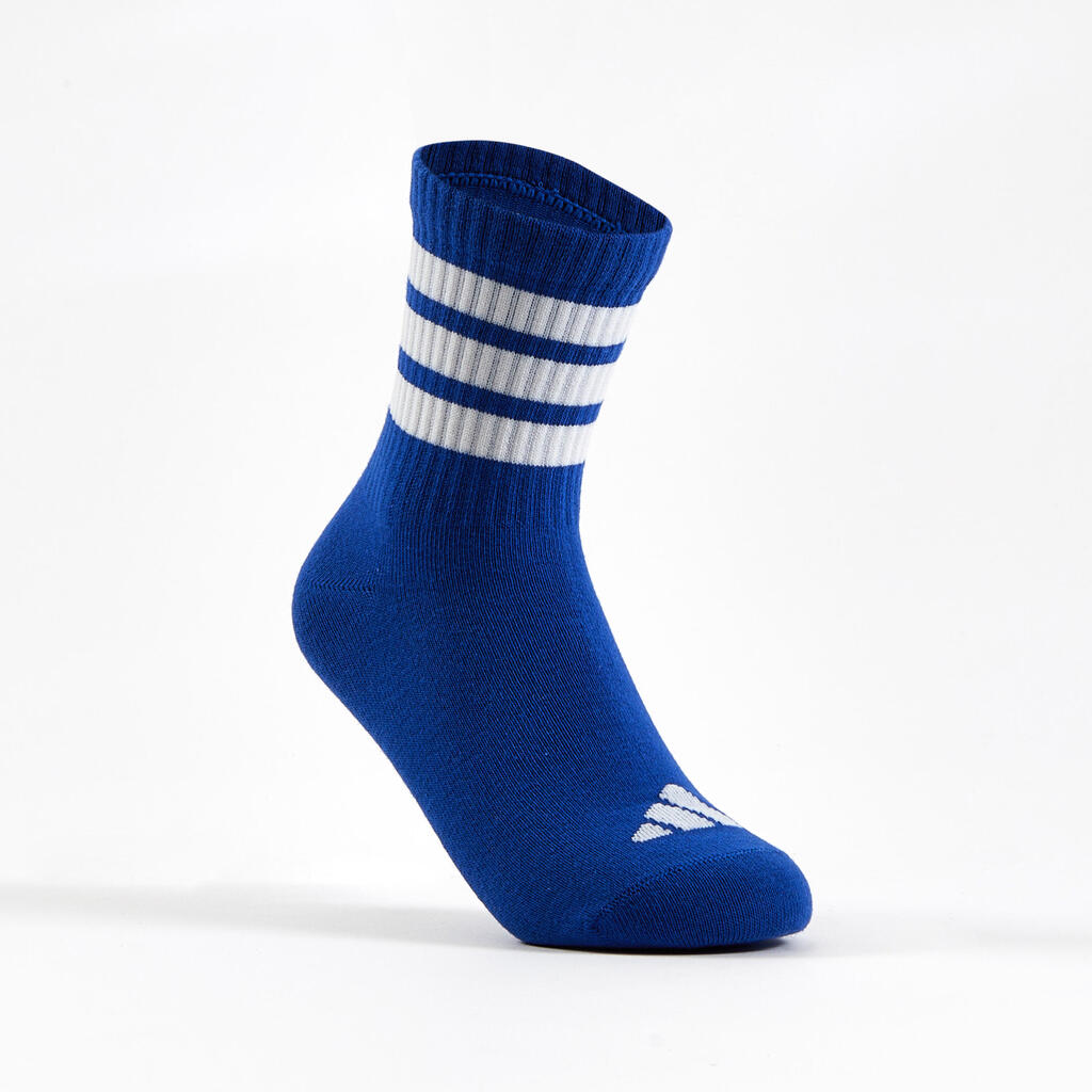 Junior High Sports Socks Tri-Pack - Blue/White