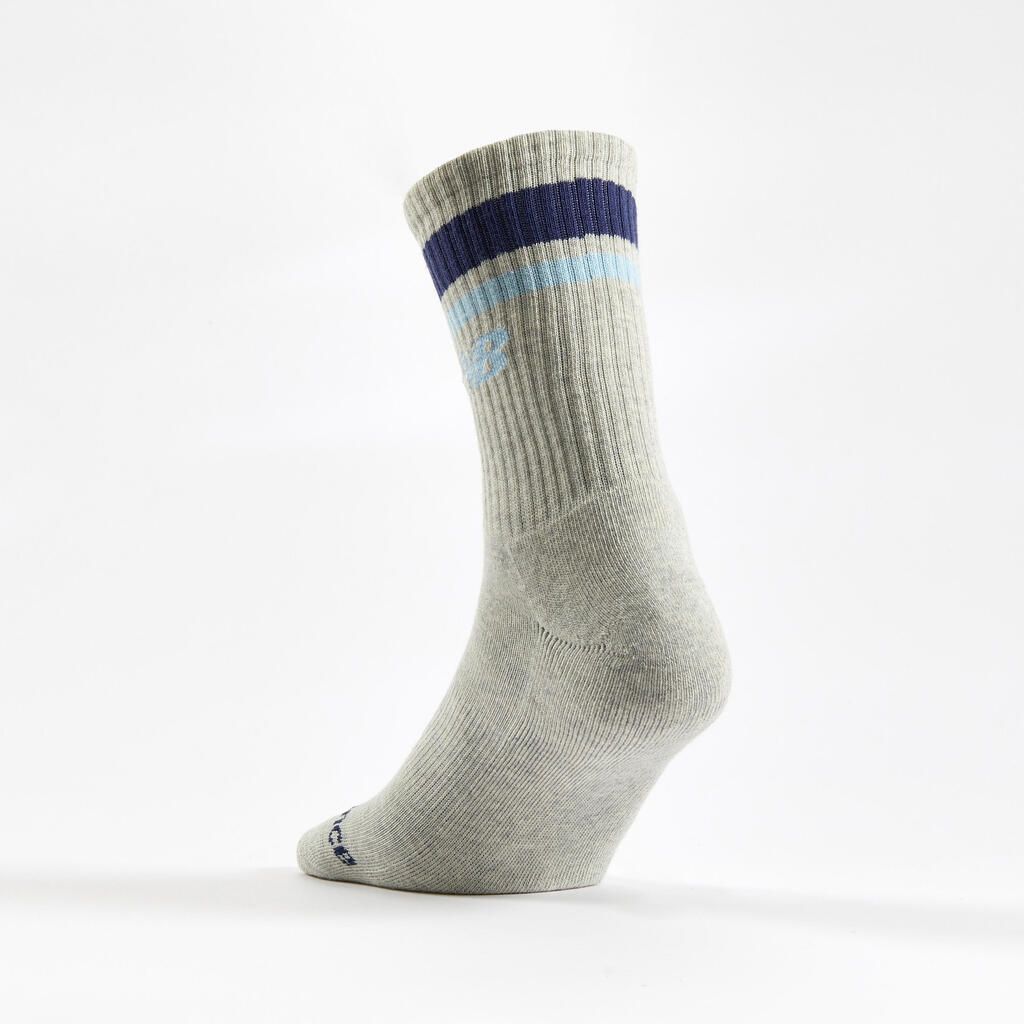 High Sports Socks Tri-Pack - Grey/Colour Stripes