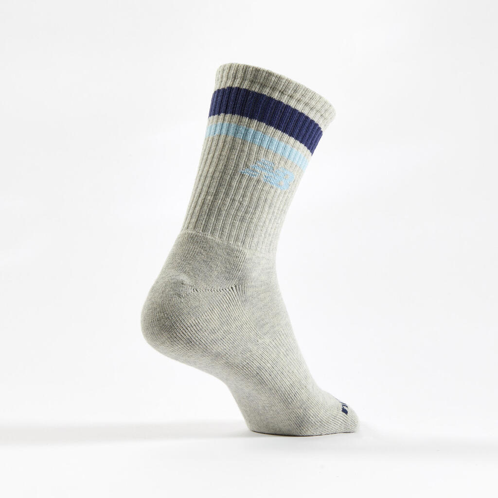 High Sports Socks Tri-Pack - Grey/Colour Stripes