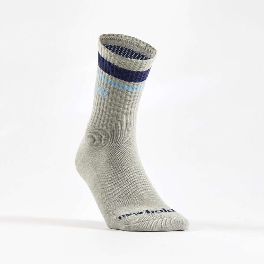 High Sports Socks Tri-Pack - Grey/Colour Stripes