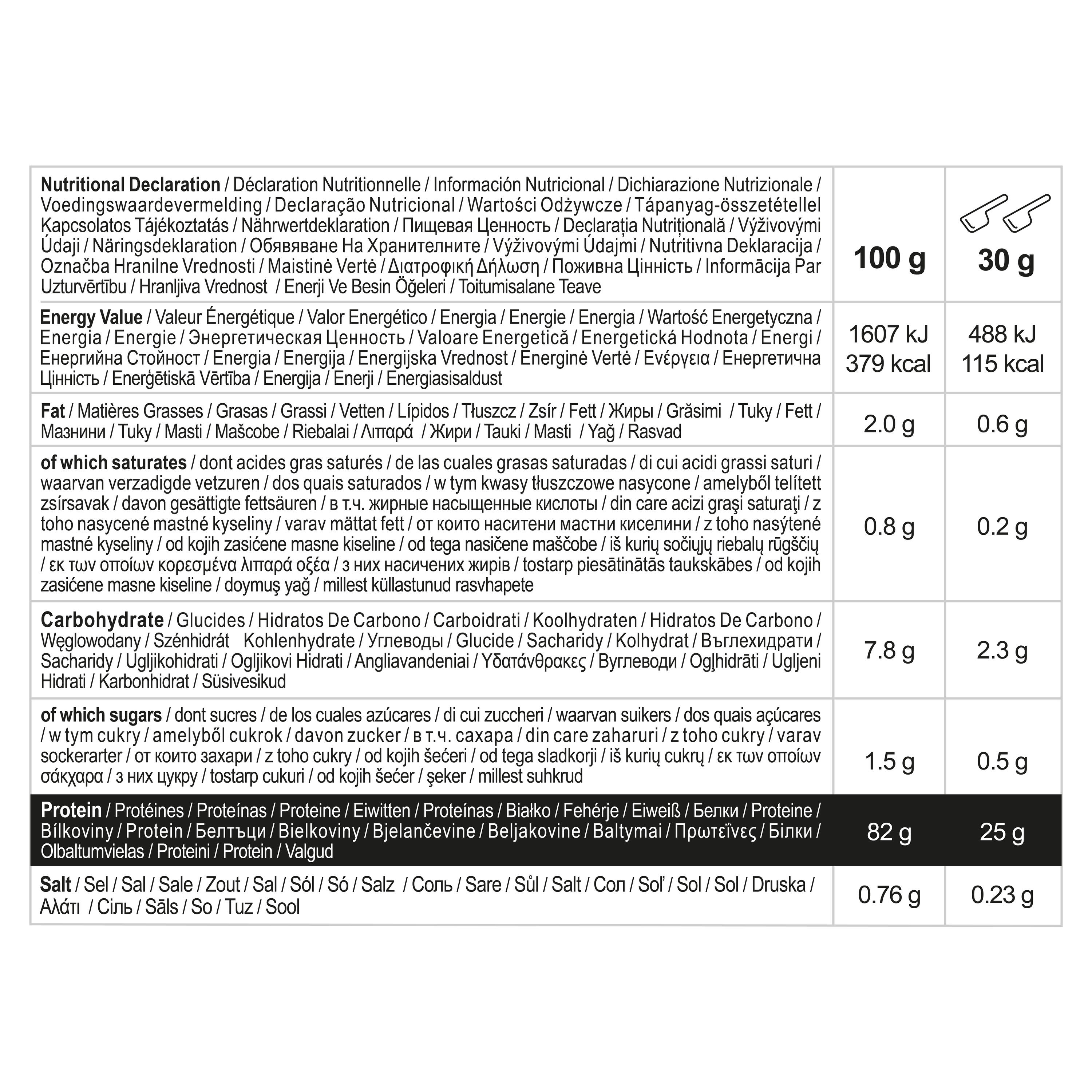 Pure 100% wei-isolaat chocoladesmaak 900 gram 3/4