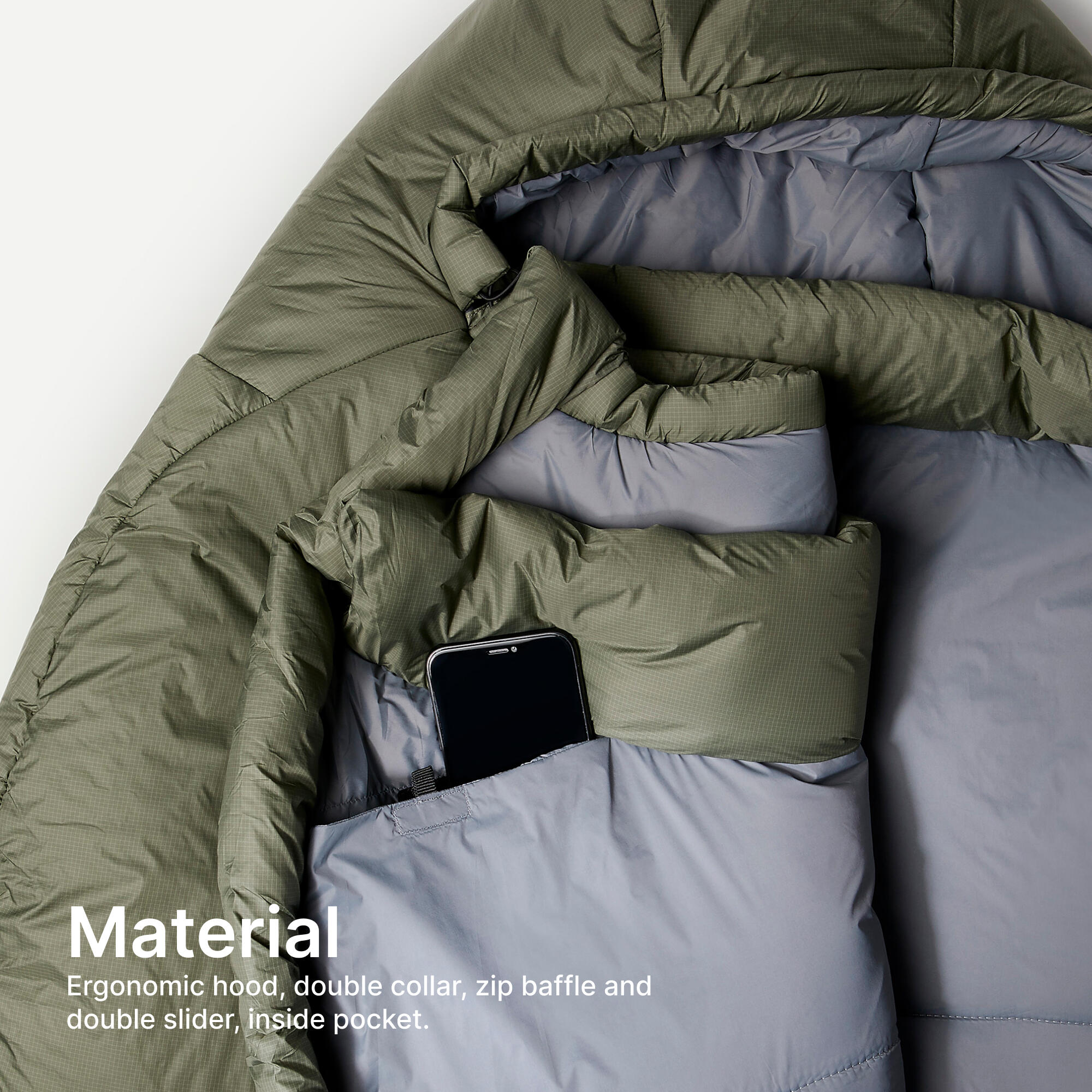 Saco de dormir guata 0ºC con forma de momia  Forclaz MT500 12/28