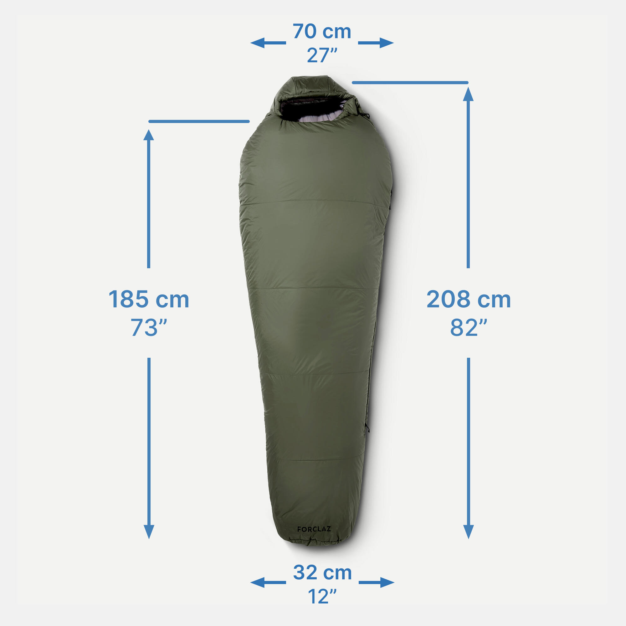 Saco de dormir guata 0ºC con forma de momia  Forclaz MT500 7/10